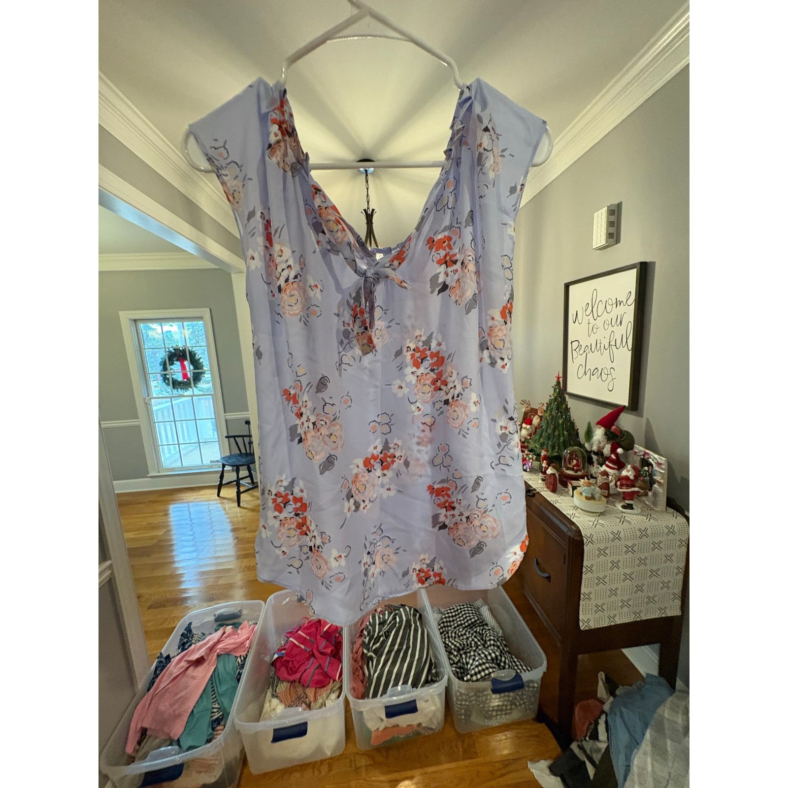Lauren Conrad Lauren Conrad Women’s XS Lavender Floral Sleeveless Blouse Size XS / US 0-2 / IT 36-38 - 4 Thumbnail