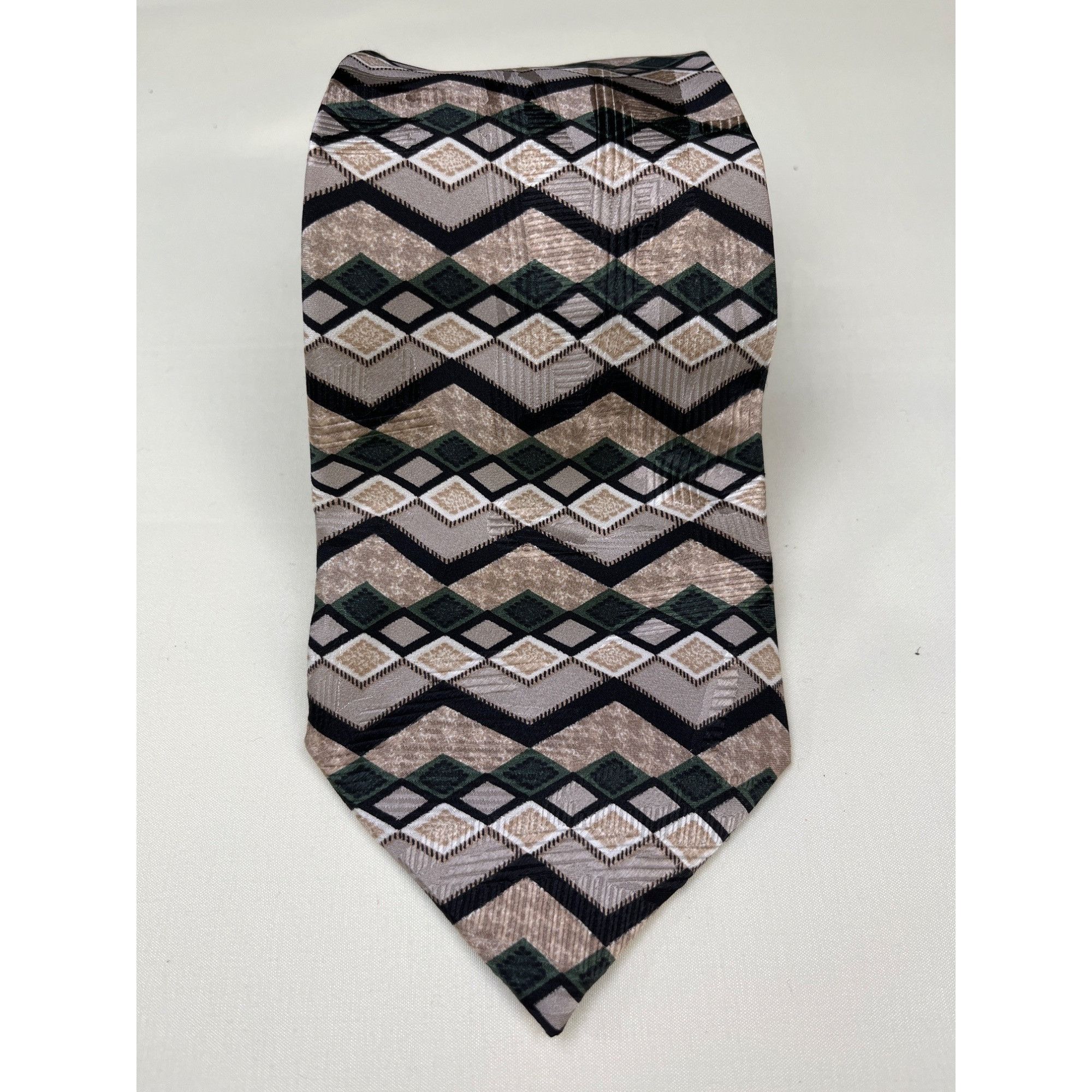 Other Fierte Srl Men's Tan Multicolor Tie/ Necktie 100% Silk 4" x Size ONE SIZE - 1 Thumbnail