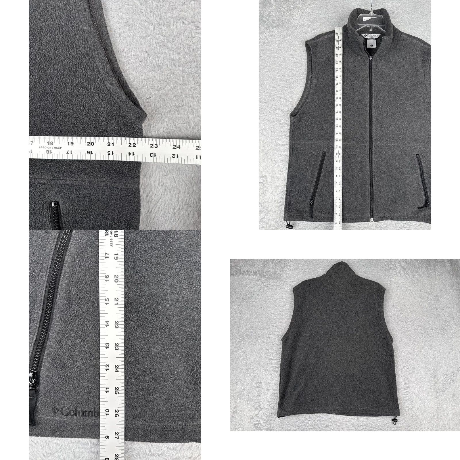 Vintage Columbia Vest Mens Large Gray Full Zip Pockets Fleece Outdoor Hiking Warm Lightweight Size US L / EU 52-54 / 3 - 8 Thumbnail