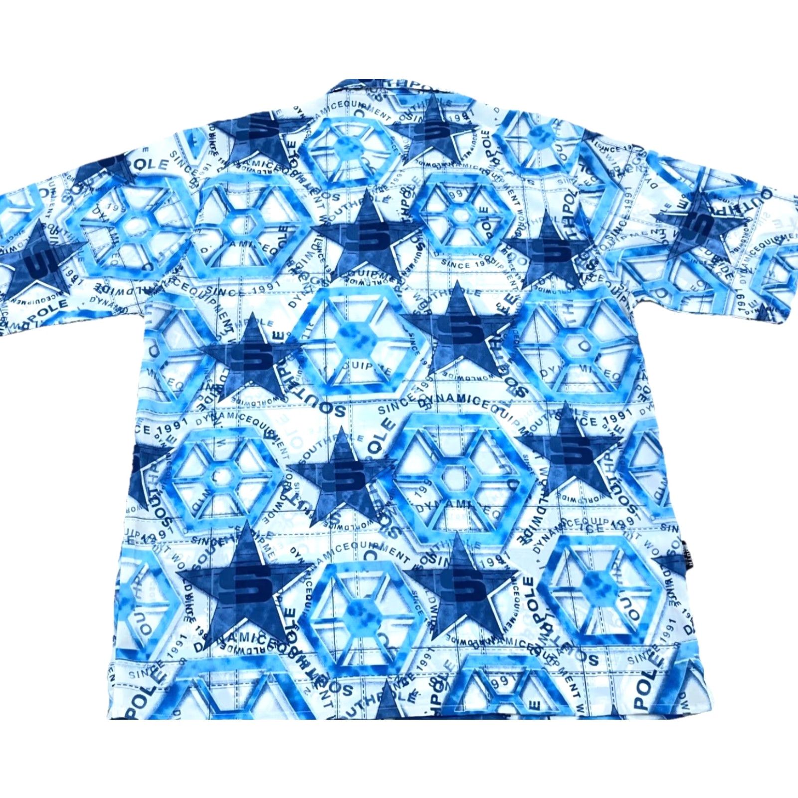 Southpole VINTAGE South Pole Shirt Men Medium Blue Button Up Y2K 2000s All Over AOP Size US M / EU 48-50 / 2 - 3 Thumbnail