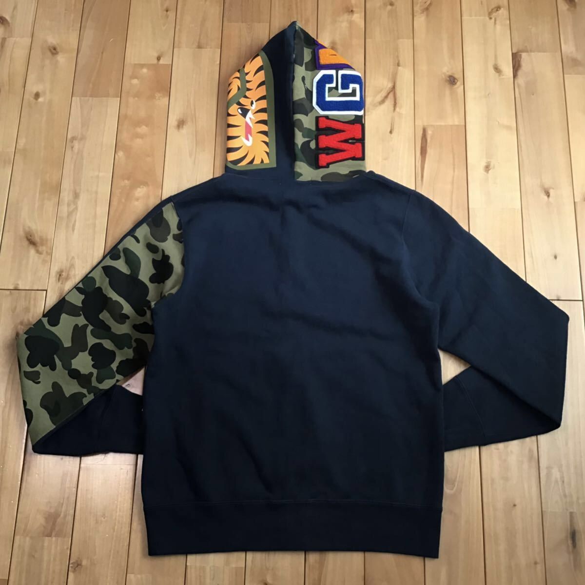 Bape Nigo BAPE 1st camo green navy shark full zip hoodie APE NIGO Grailed