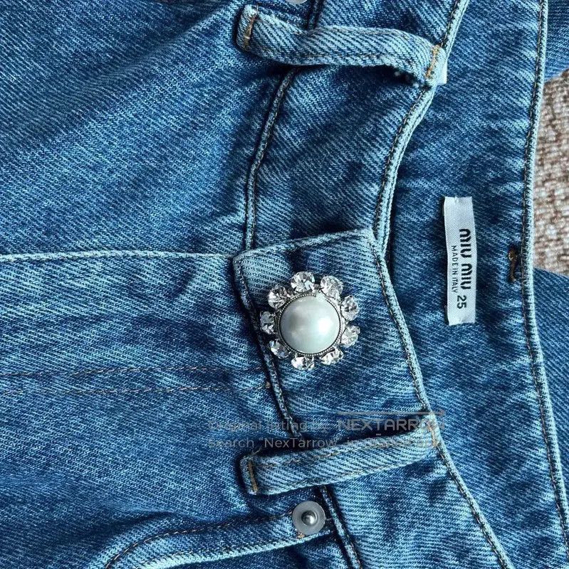 Miu Miu Miu Miu Blue Cotton Women's Jeans . Size 23" - 4 Thumbnail