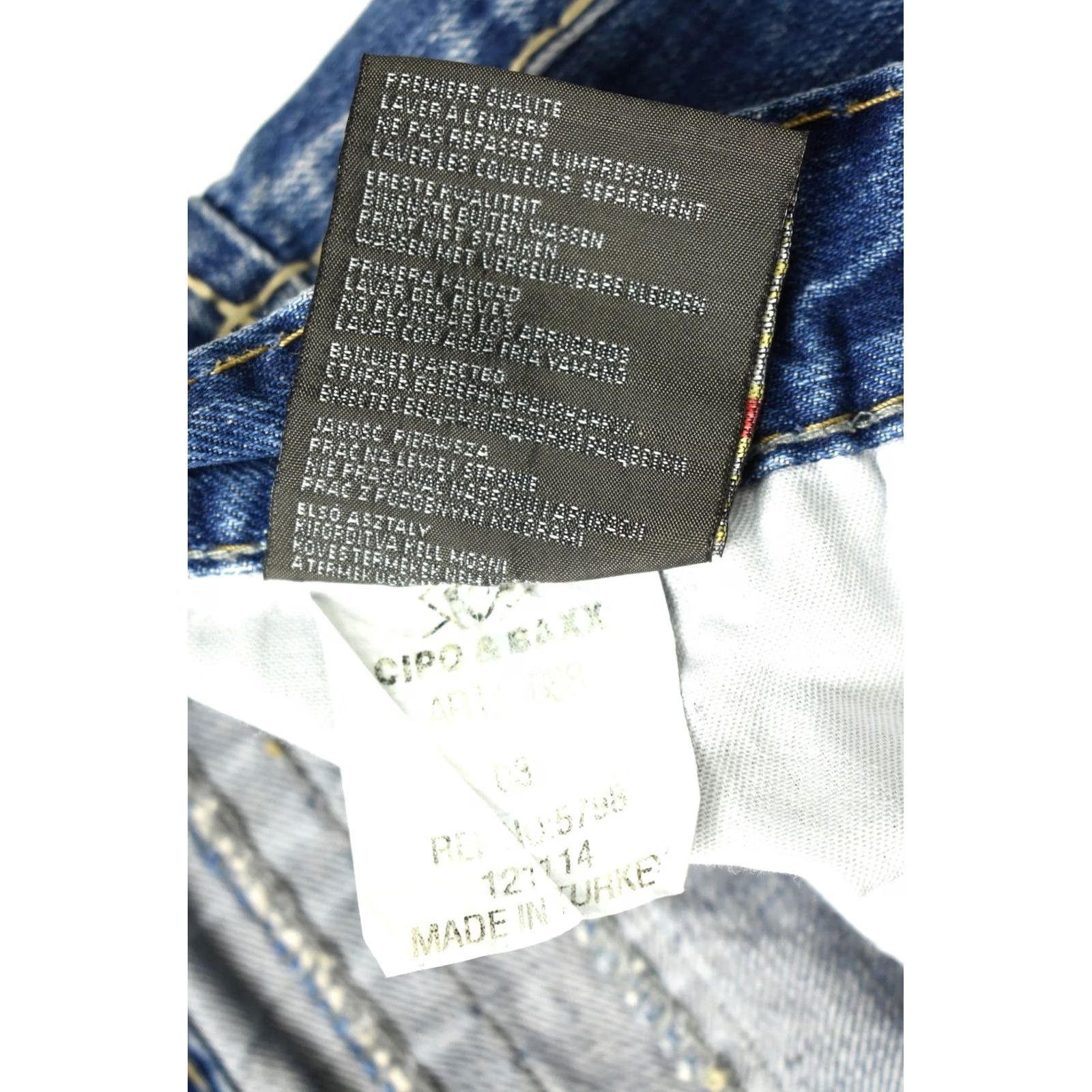 Vintage Cipo & Baxx C-688 Men's Jeans Tapered W30/L32 Button Regular Fit Blue Distressed Whiskers Size US 30 / EU 46 - 7 Thumbnail