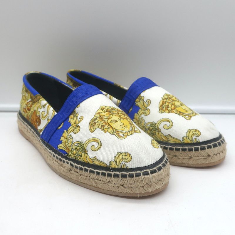 Versace Medusa Renaissance Espadrilles Cream Size 41 NEW