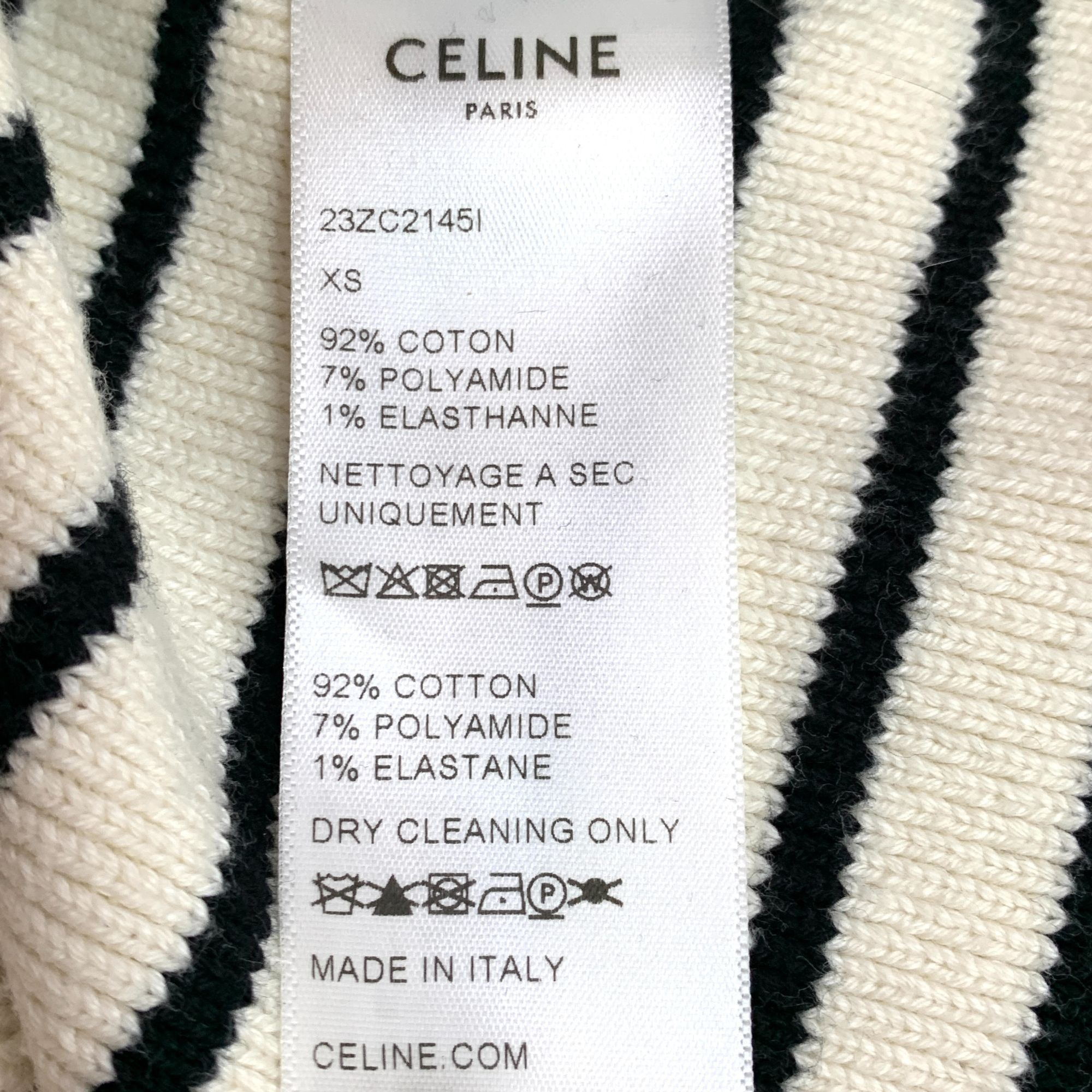 Celine Celine Beige Striped Knitted Sweater W/ Gold Buttons & Round Size XS / US 0-2 / IT 36-38 - 3 Thumbnail