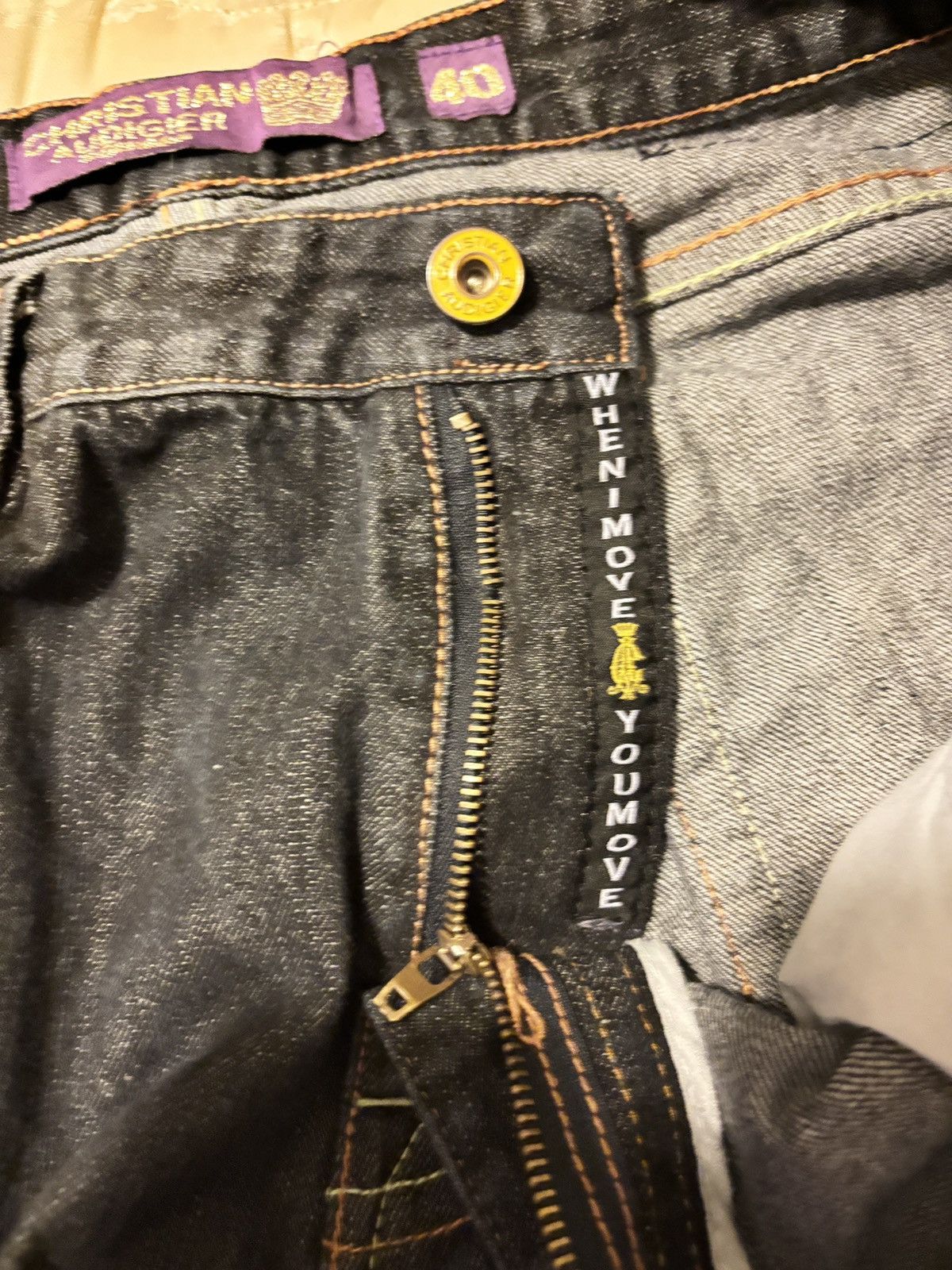 Christian Audigier × Ed Hardy × Vintage Flying serpent denim Size US 42 / EU 58 - 3 Thumbnail