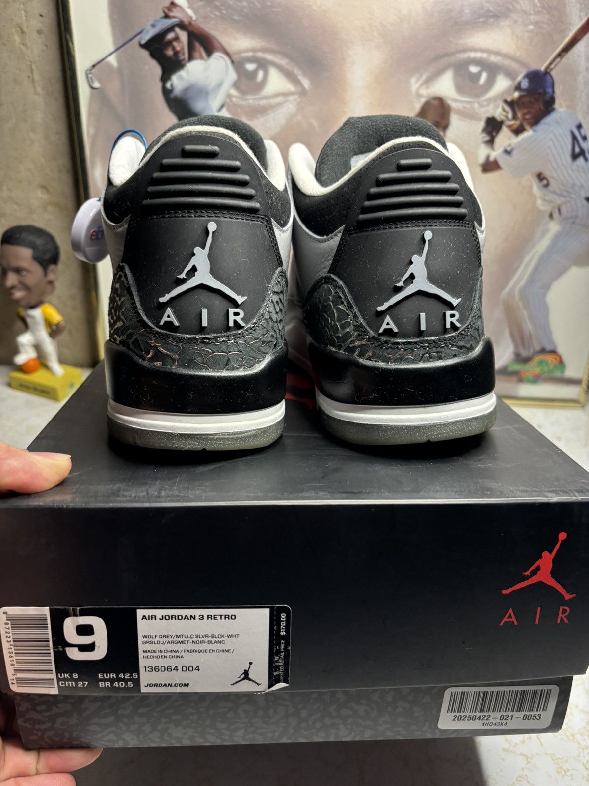 Jordan Brand Air Jordan 3 Retro Wolf Grey 2014 Size US 9 / EU 42 - 7 Thumbnail