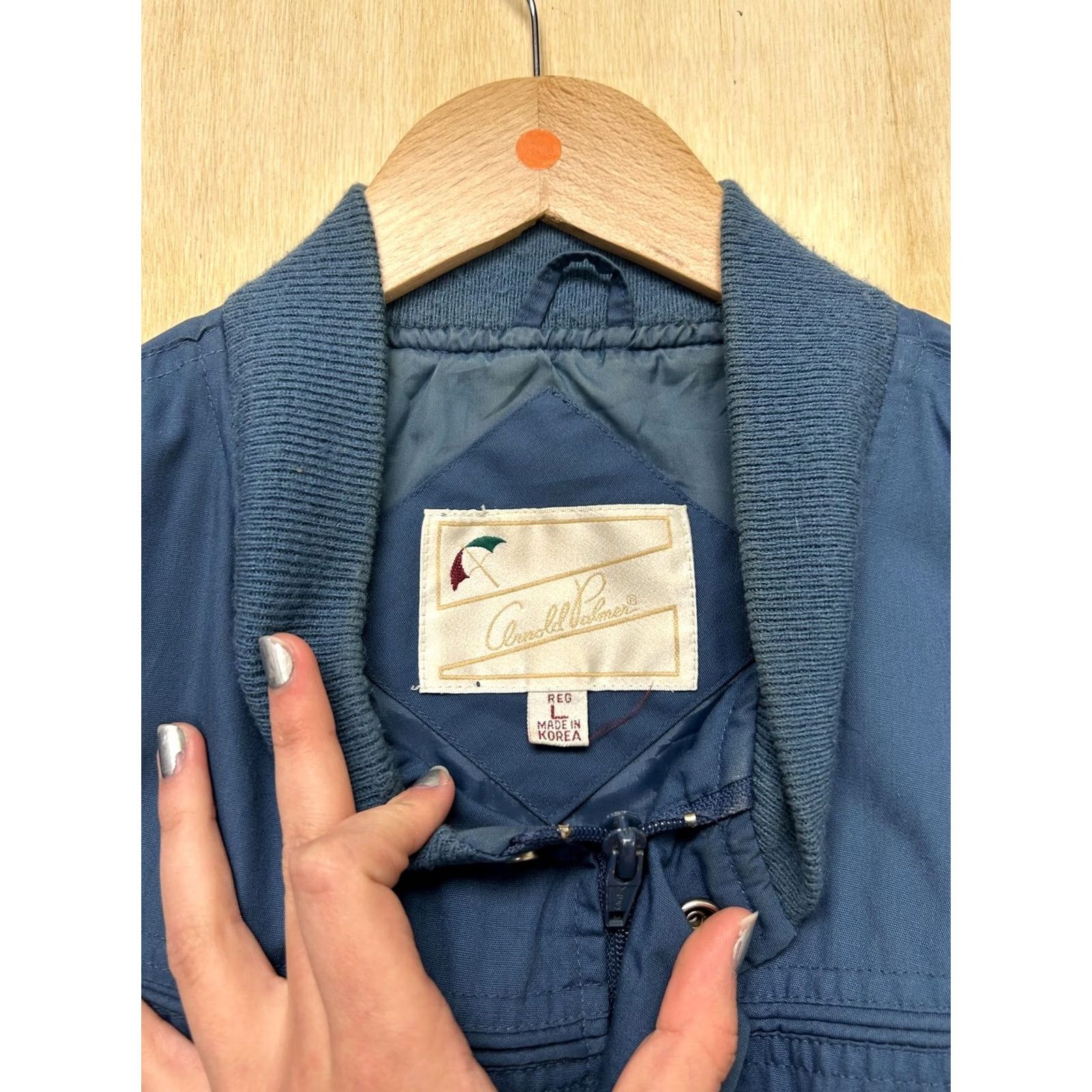 Vintage Arnold Palmer Vintage Bomber Jacket Mens Large Blue Size US L / EU 52-54 / 3 - 4 Thumbnail