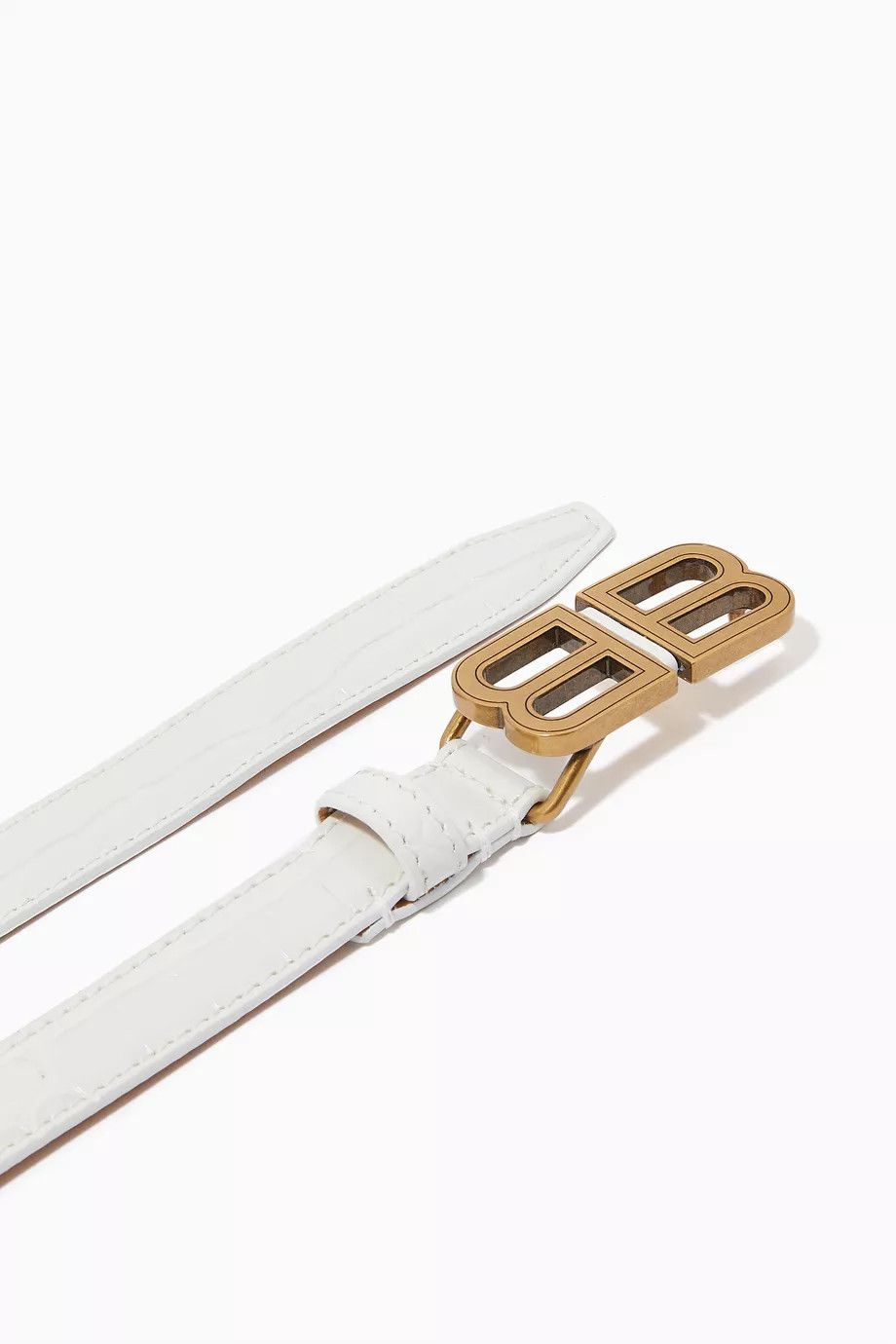 Balenciaga o1bcso1str1024 Size: 85 / BB Hourglass Thin Belt Crocodile Size ONE SIZE - 2 Thumbnail