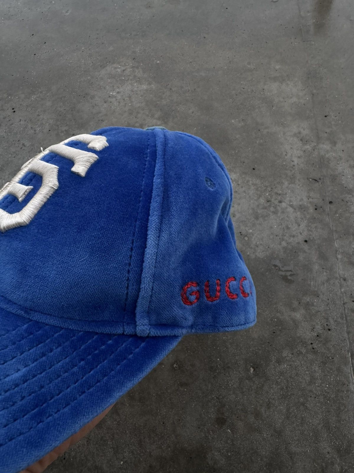 Designer × Gucci × MLB Gucci x MLB velvet velour cap, rare piece Size ONE SIZE - 2 Thumbnail