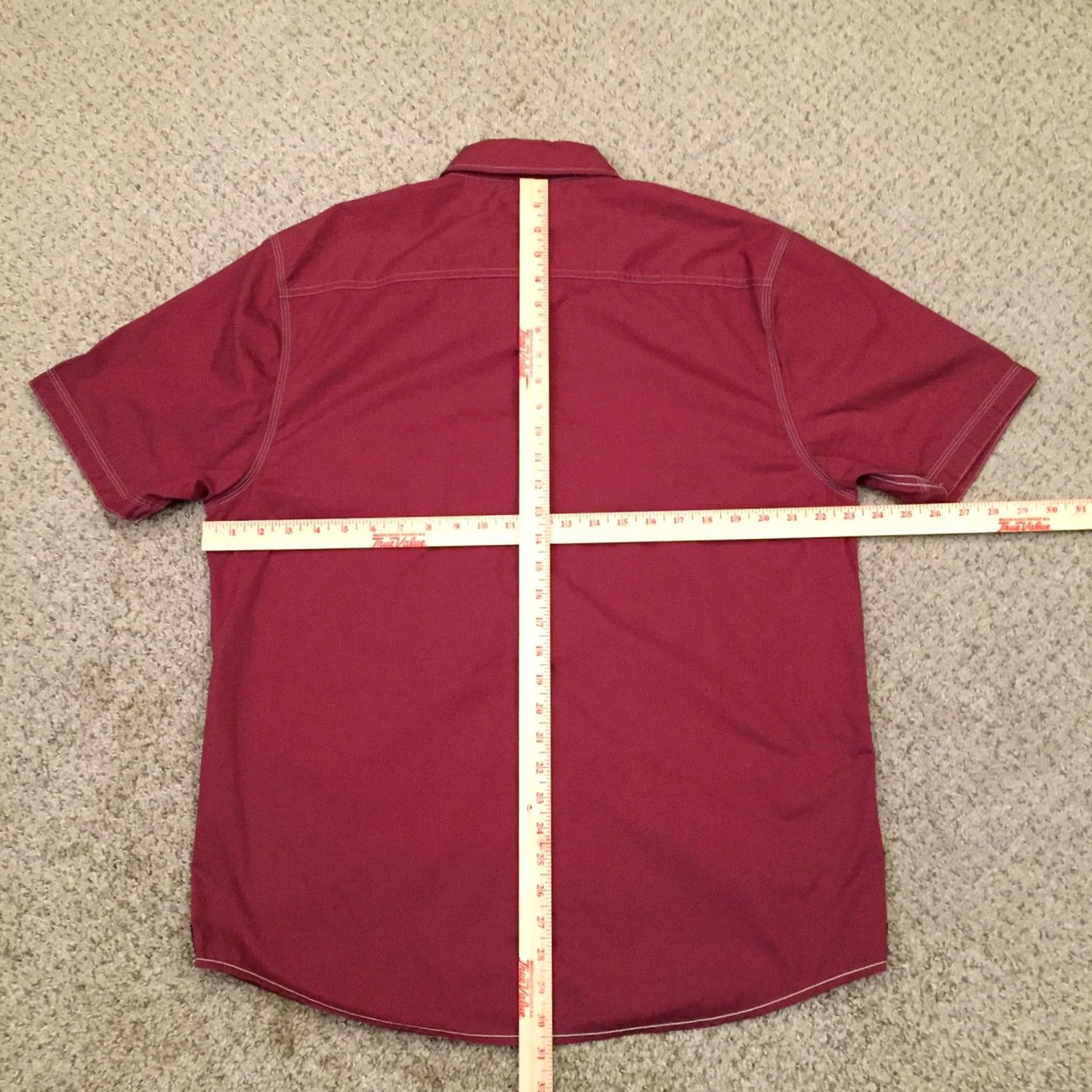 Vintage Tranquility Shirt Mens XL Red Short Sleeve Button Up Slim Fit Pockets Size US XL / EU 56 / 4 - 6 Thumbnail