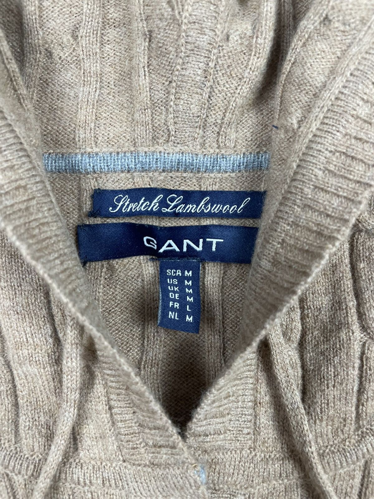 Gant GANT M – Cable Knit Wool Zip Hoodie, Old Money Classic Size M / US 6-8 / IT 42-44 - 3 Thumbnail