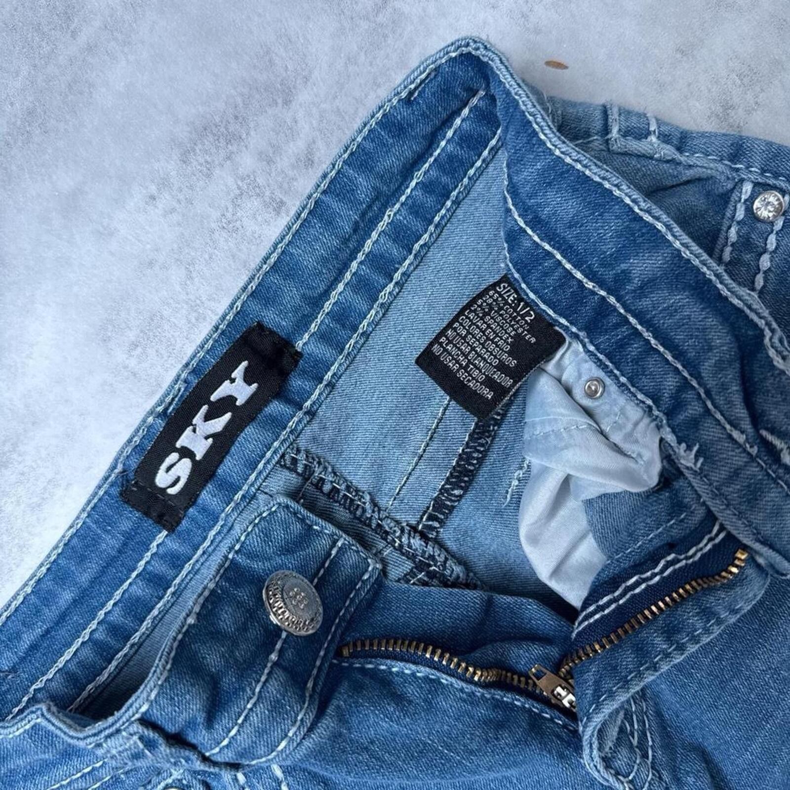 Other Y2K Sky Flared Denim 00s Baggy Jeans Size 26" / US 2 / IT 38 - 5 Thumbnail