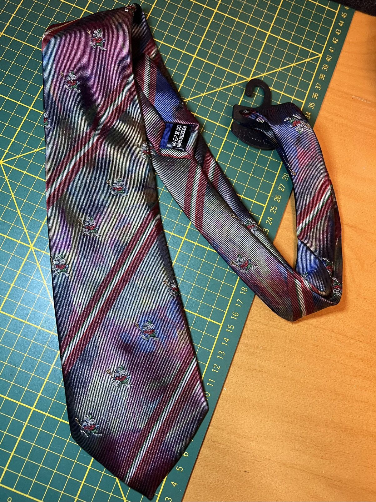 Vintage Vintage Svilanit Italian mouse flag multi colour necktie Size ONE SIZE - 13 Thumbnail