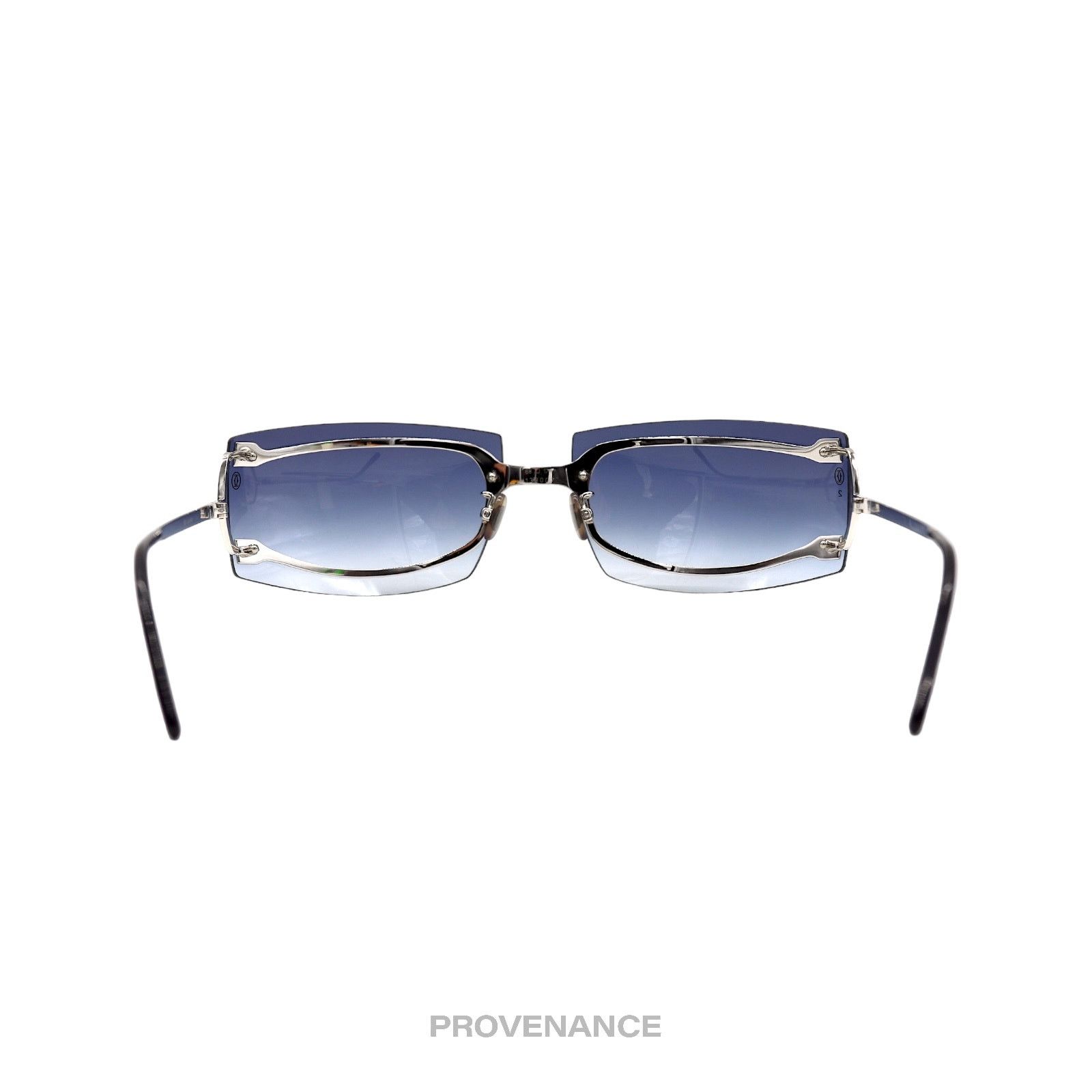 Cartier 🔴 Cartier C Decor Shield Sunglasses - Platinum Blue Size ONE SIZE - 6 Thumbnail