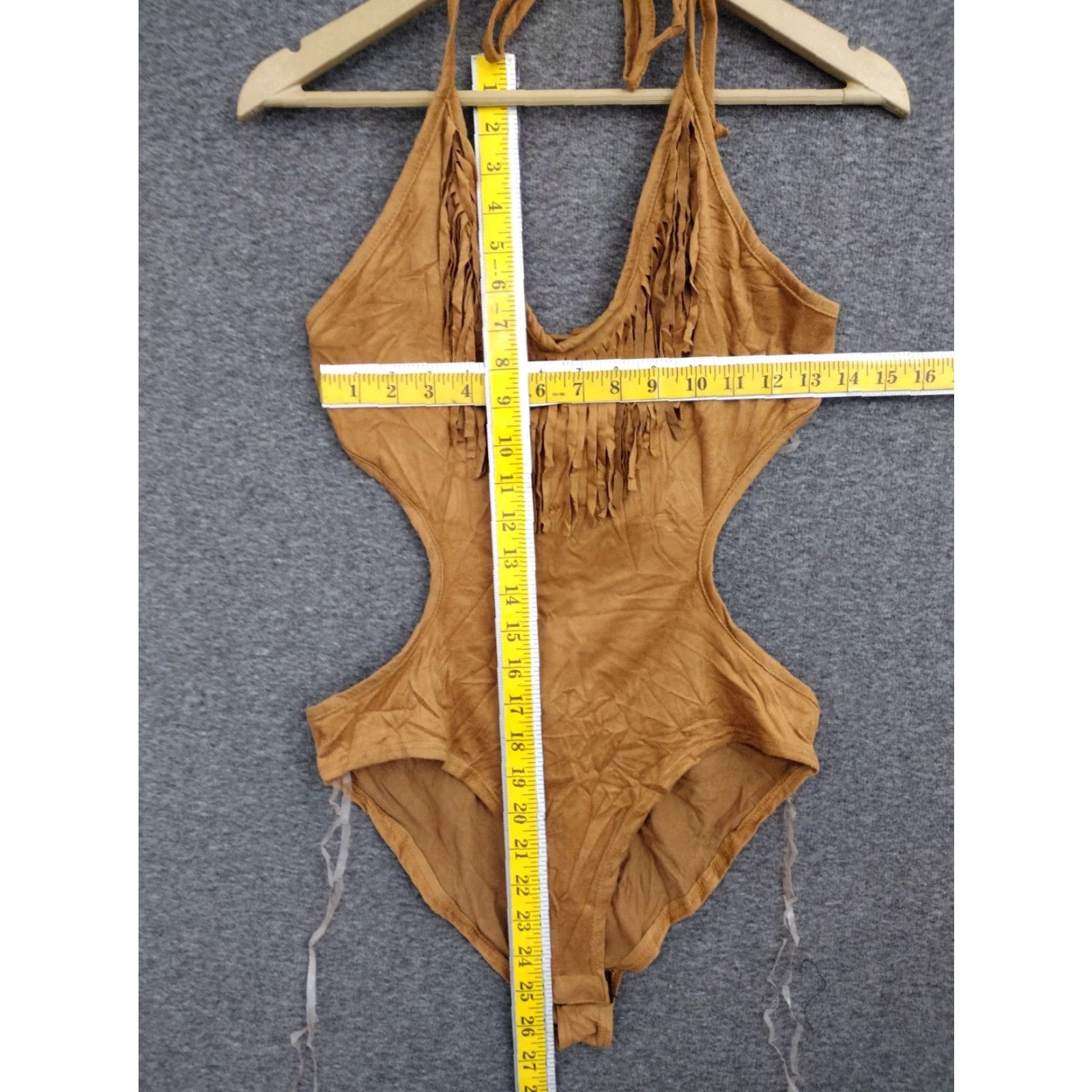 Vintage Codigo Fringe Bodysuit Womens Beige L Size L / US 10 / IT 46 - 4 Thumbnail