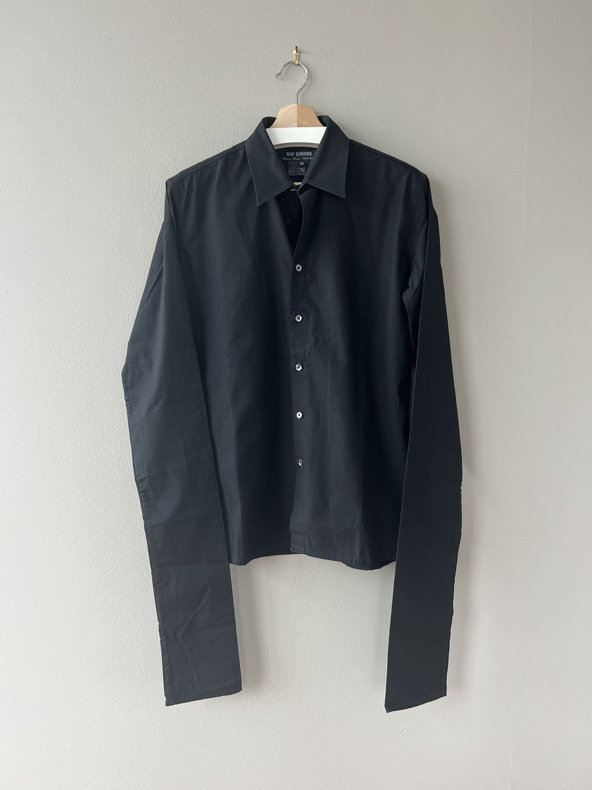 image of Raf Simons Aw98 “Radioactivity” Elongated-Sleeve Shirt in Black, Men's (Size Medium)