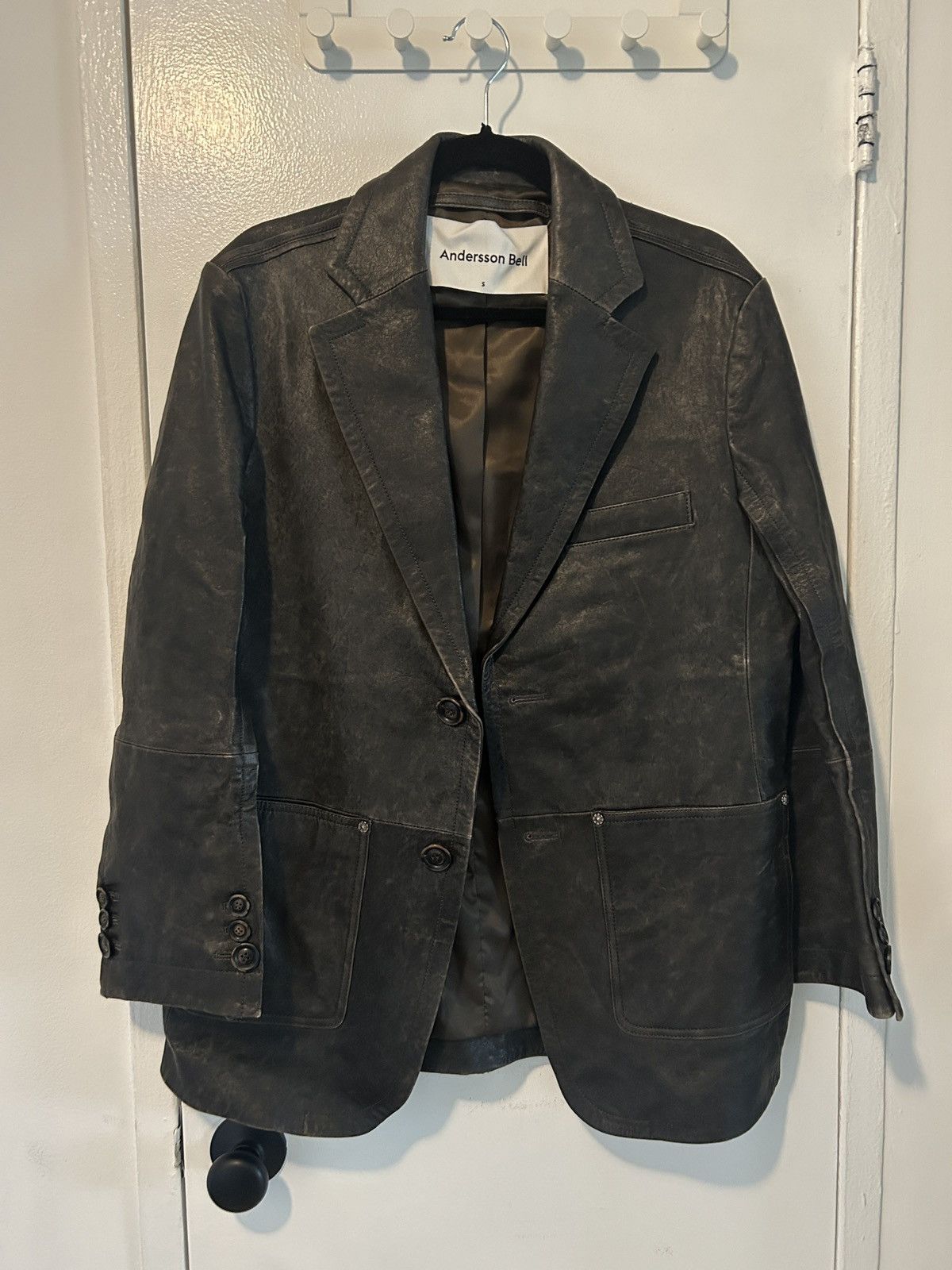 Andersson Bell Andersson Bell New Daddy Classic Distressed Leather Jacket Size US S / EU 44-46 / 1 - 6 Thumbnail