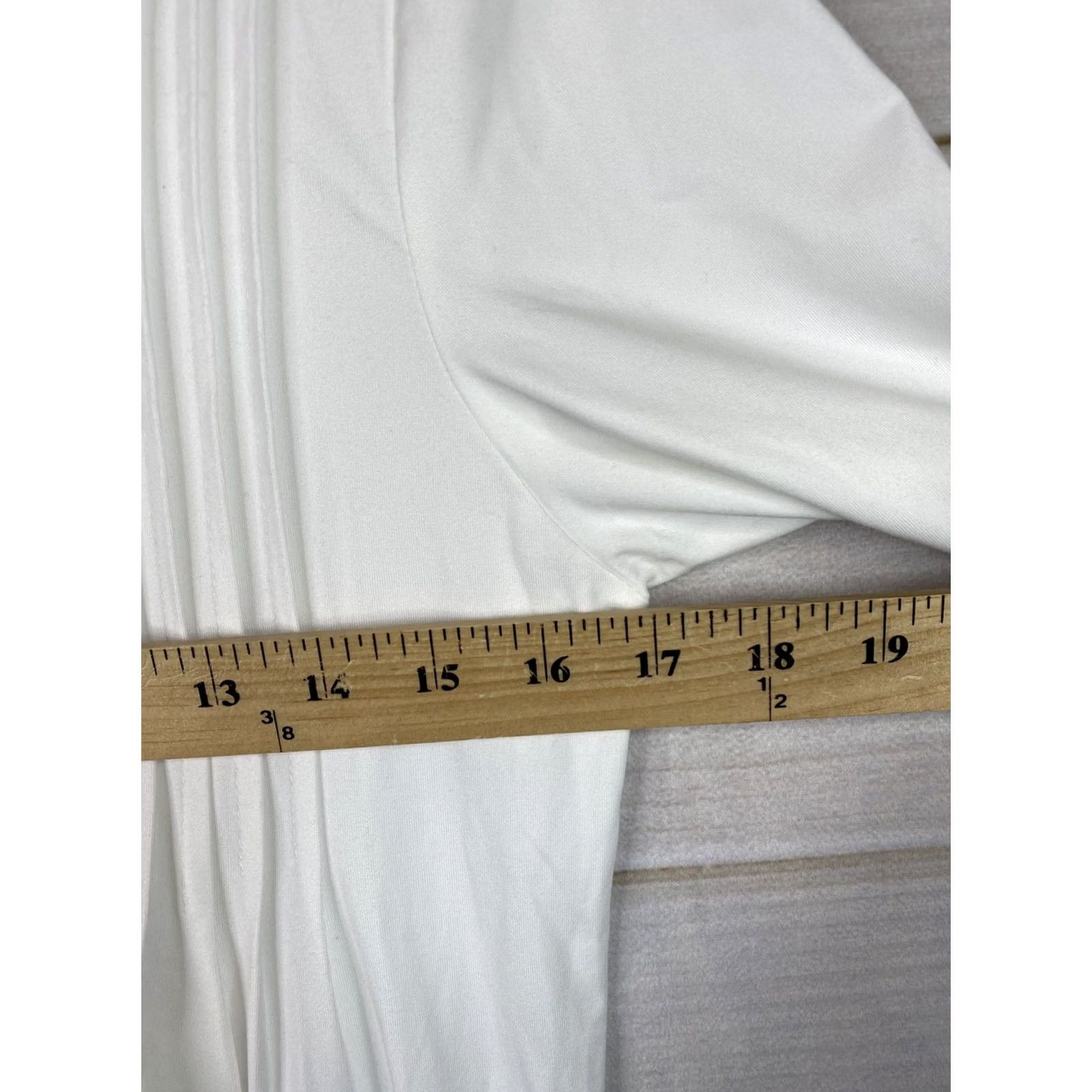 Vintage Just Fashion Now Dress White Long Sleeve Shift Knit NWT M Retro? (rearranged per rules) Size M / US 6-8 / IT 42-44 - 5 Thumbnail