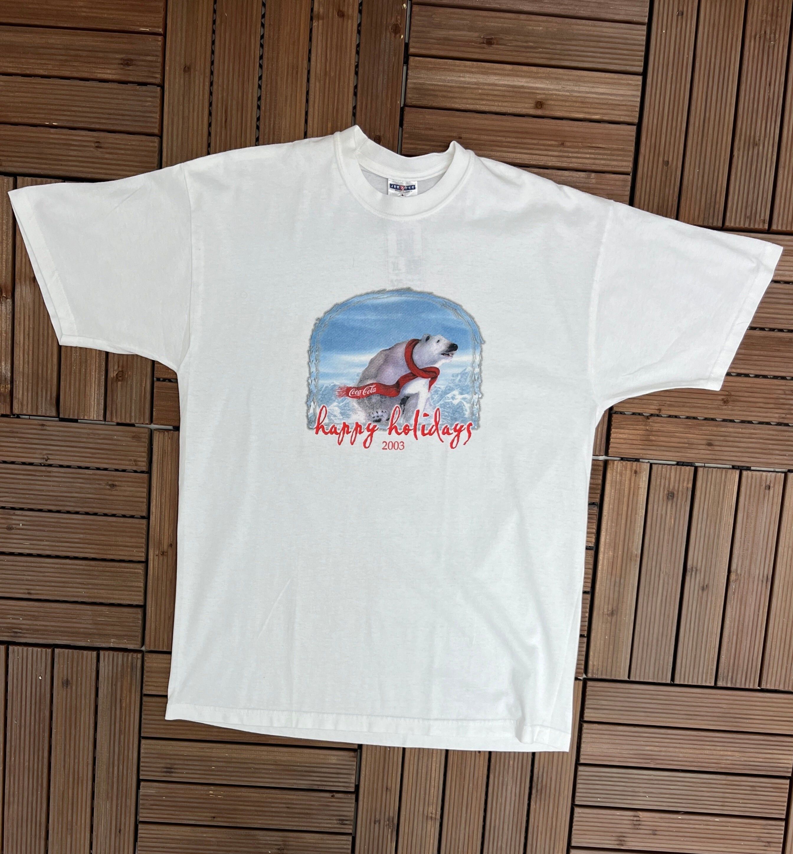 Vintage Coca-Cola Happy Holidays 2003 Vintage White T-Shirt Tee Size US XXL / EU 58 / 5 - 1 Thumbnail