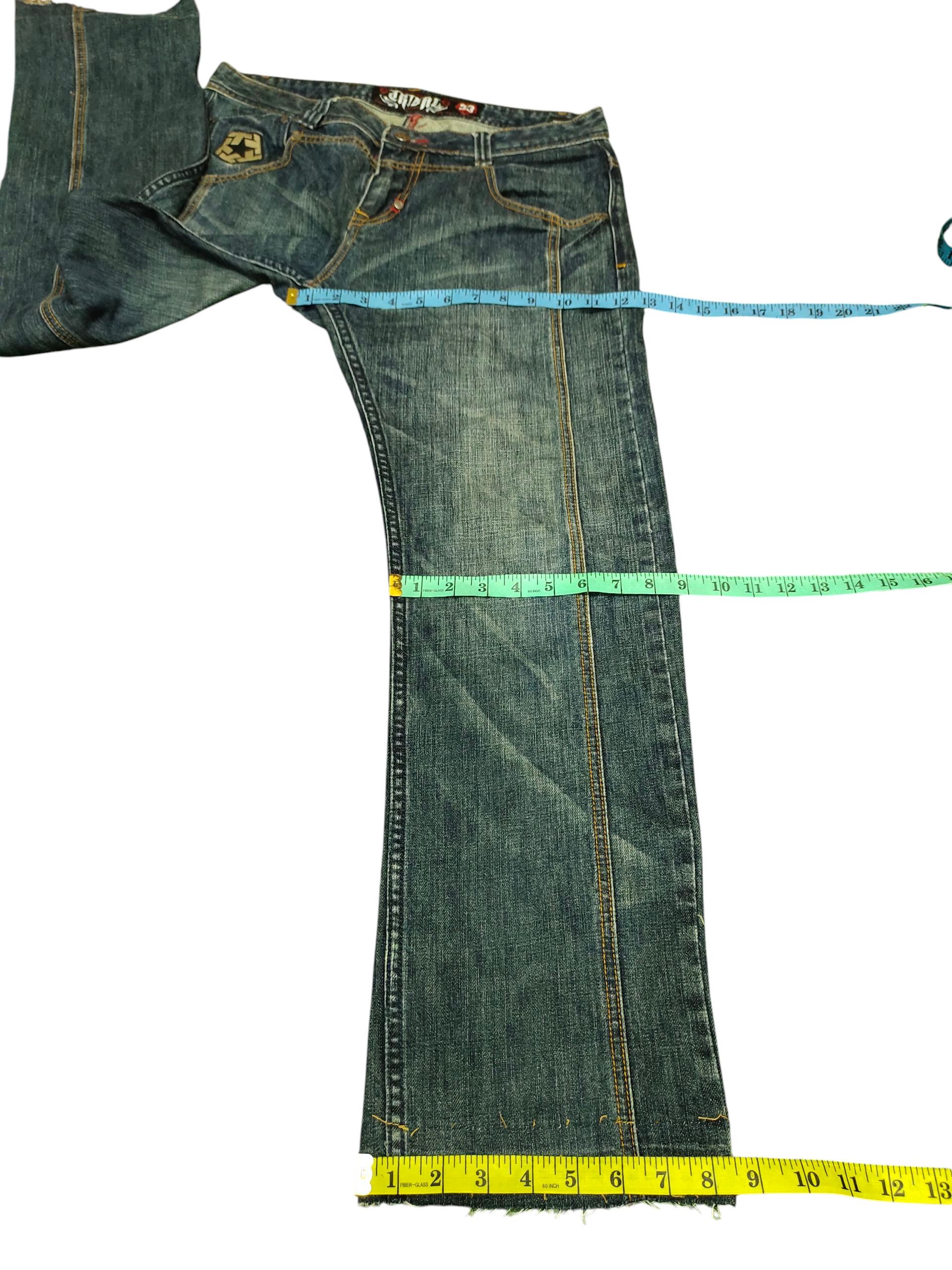 Tribal Streetwear 2000s Tribal Streetwear Embroidered Logo Pocket Denim Jeans Size US 33 - 16 Thumbnail