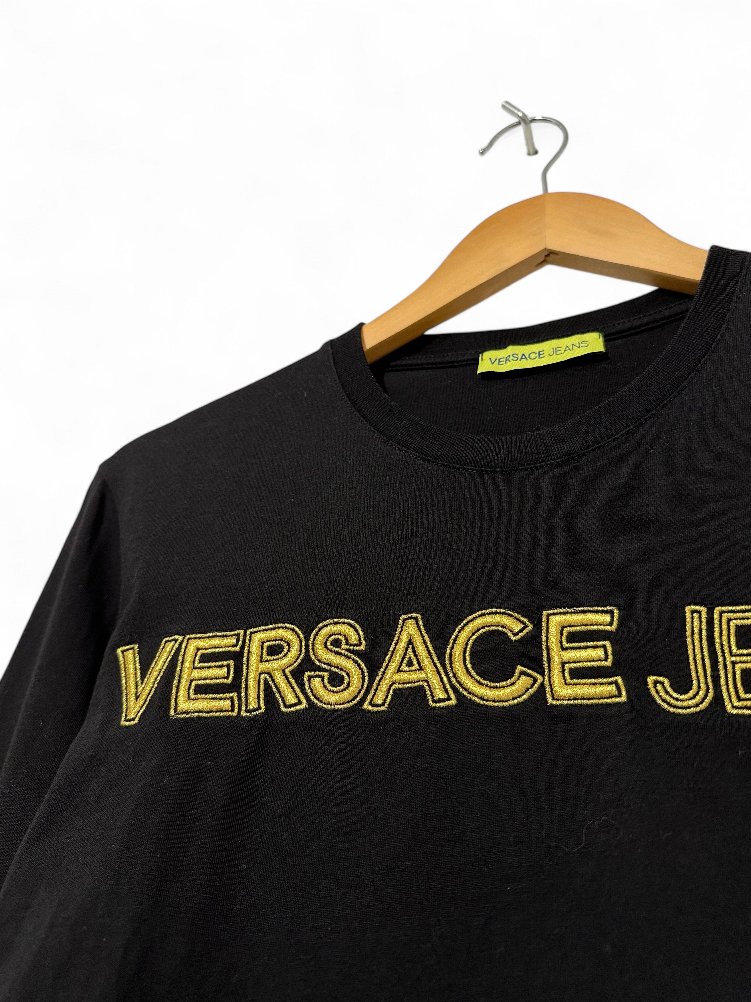 Versace × Versace Jeans Couture Versace Jeans Black Big Logo Long Sleeve Top (XS) Size US XS / EU 42 / 0 - 2 Thumbnail