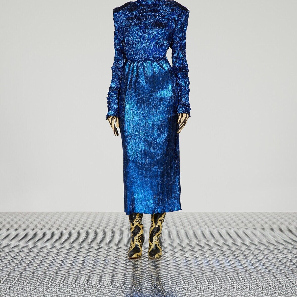 Gucci o1s1wg111025 Lurex Midi Skirt in Blue Size 26" / US 2 / IT 38 - 6 Thumbnail