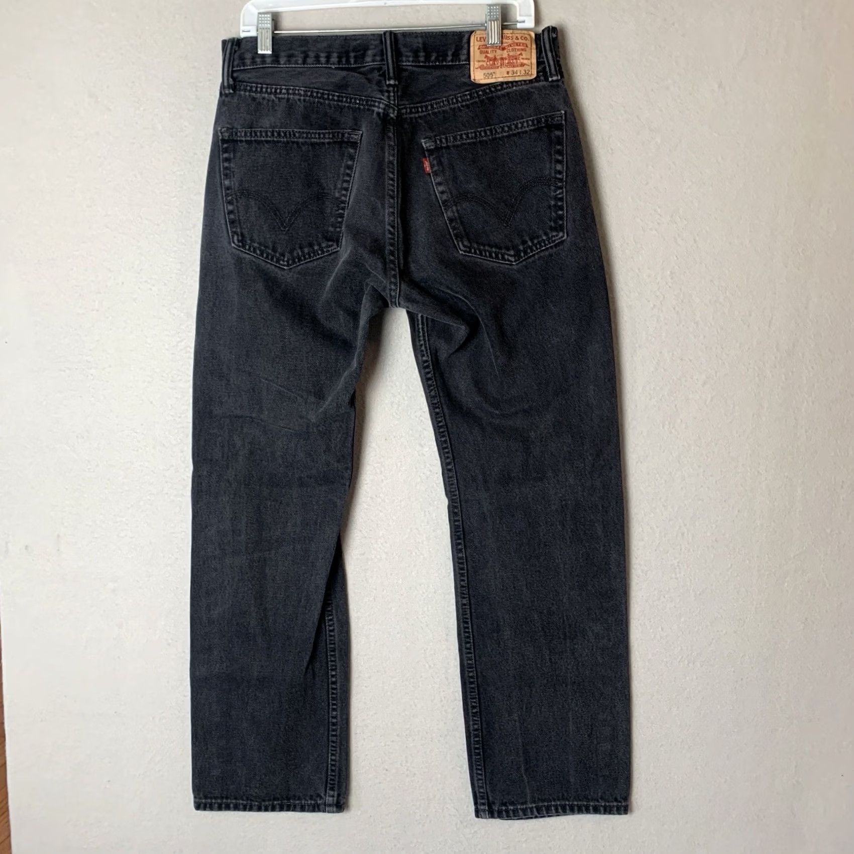 Levi's Levi's 505 Jeans Mens 34X32 Black Denim Straight Fit 5-Pocket Regular Waist Old School Cowboy Rock Grunge Punk 80s Casual Sportswear Size US 34 / EU 50 - 2 Thumbnail