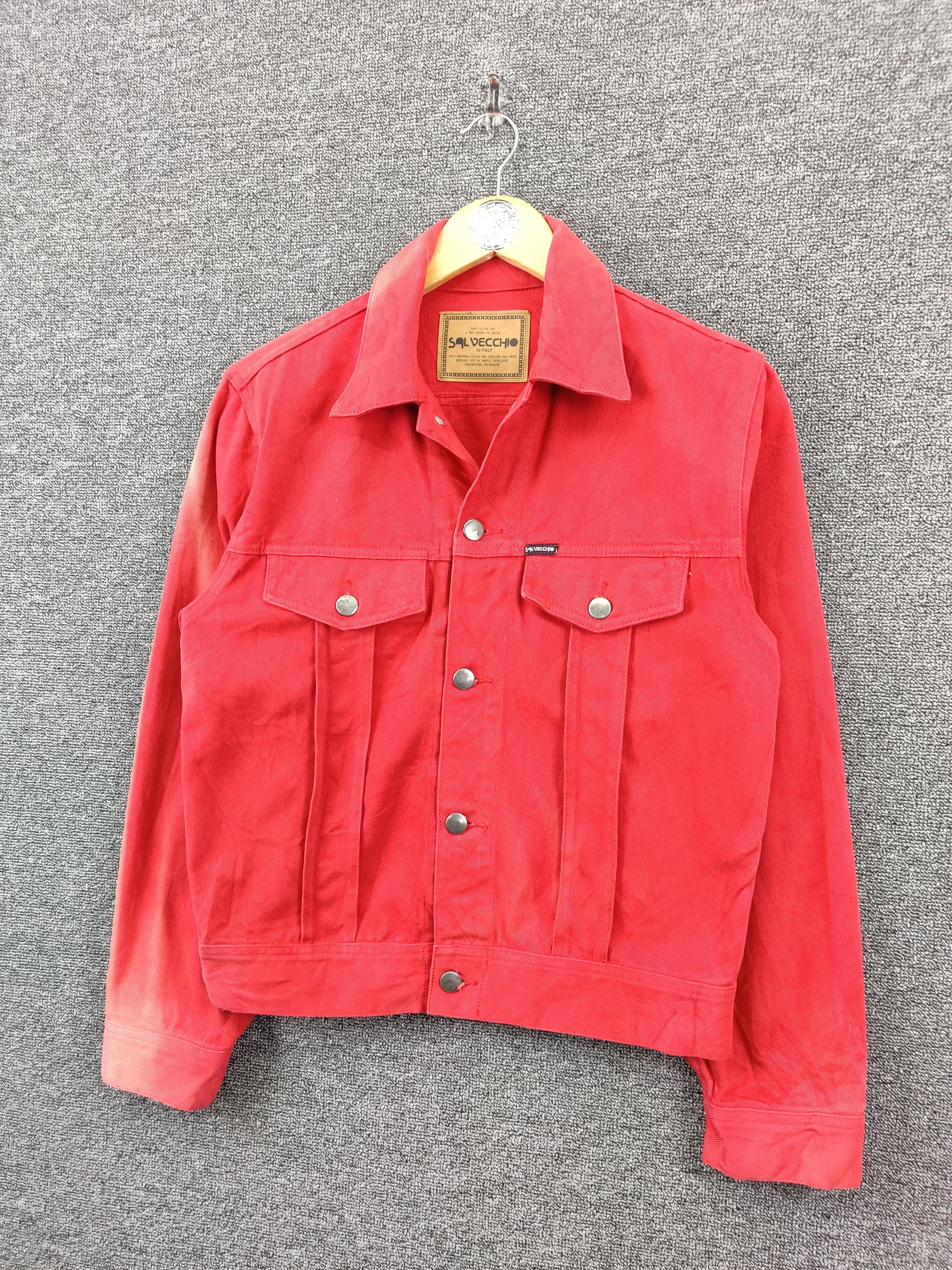 Japanese Brand Salvecchi Sun Faded Denim Trucker Jacket Size US L / EU 52-54 / 3 - 2 Thumbnail