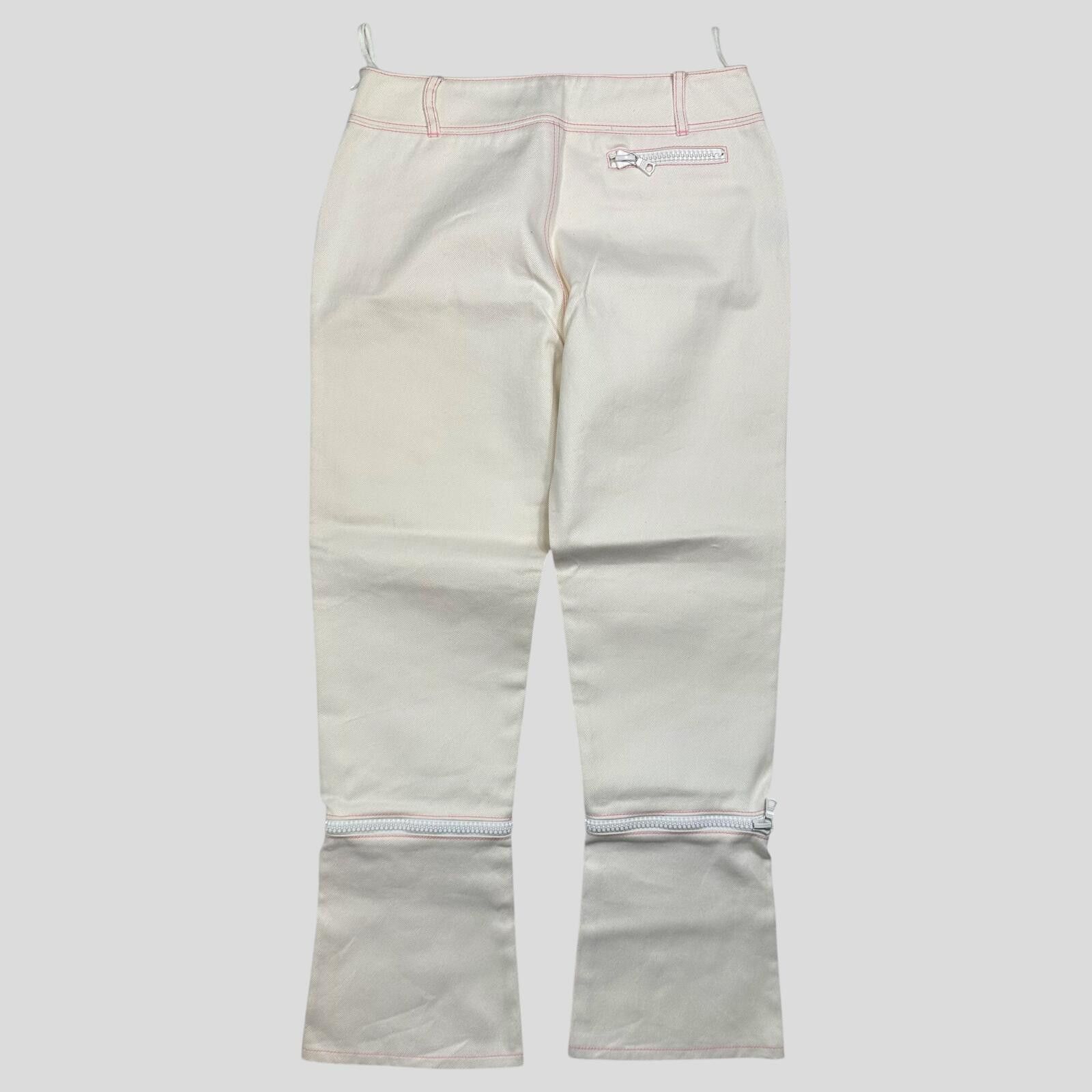 Miu Miu Miu Miu SS00 White and Pink Contrast Zip-off Bell Trousers 8 Size 27" / US 4 / IT 40 - 8 Thumbnail