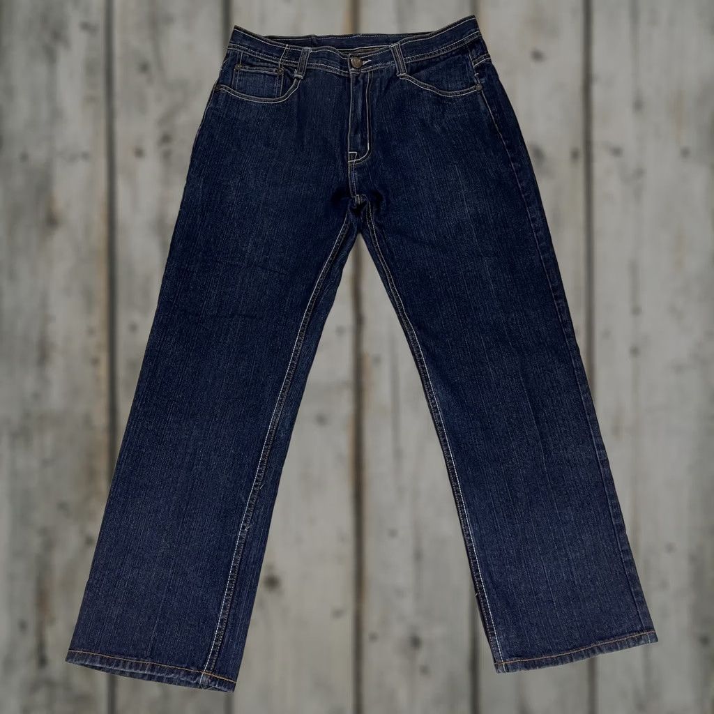 Vintage VINTAGE Makaveli Jeans Denim 90s Hip Hop Tupac Embroidered Baggy 36 Mens Jeans Blue High Rise 5-Pocket Straight Relaxed 82% Cotton 18% Polyester Size US 36 / EU 52 - 1 Thumbnail