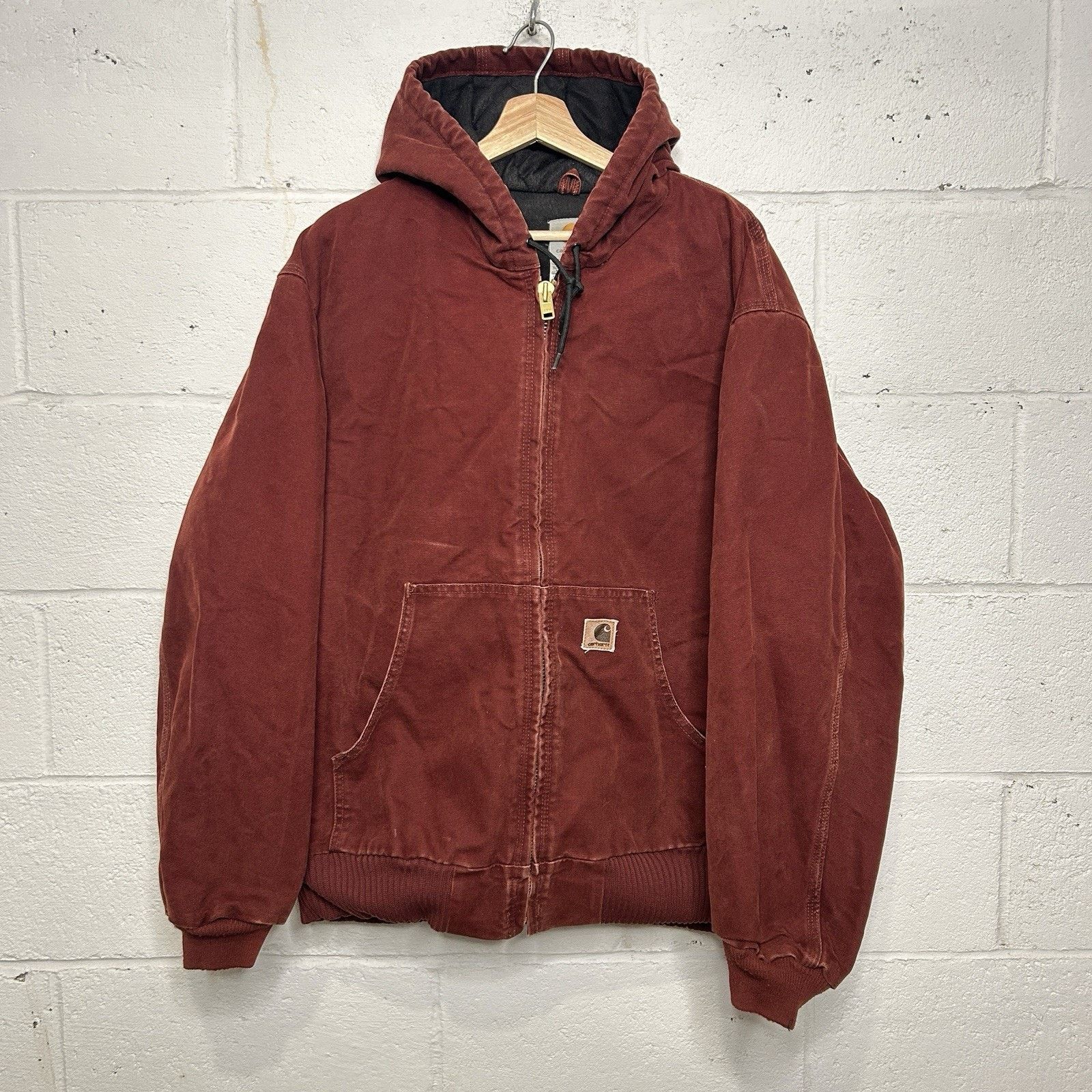 Carhartt Vintage Carhartt Quilted Hooded Active Jacket “Clay Red” Size US XL / EU 56 / 4 - 1 Thumbnail