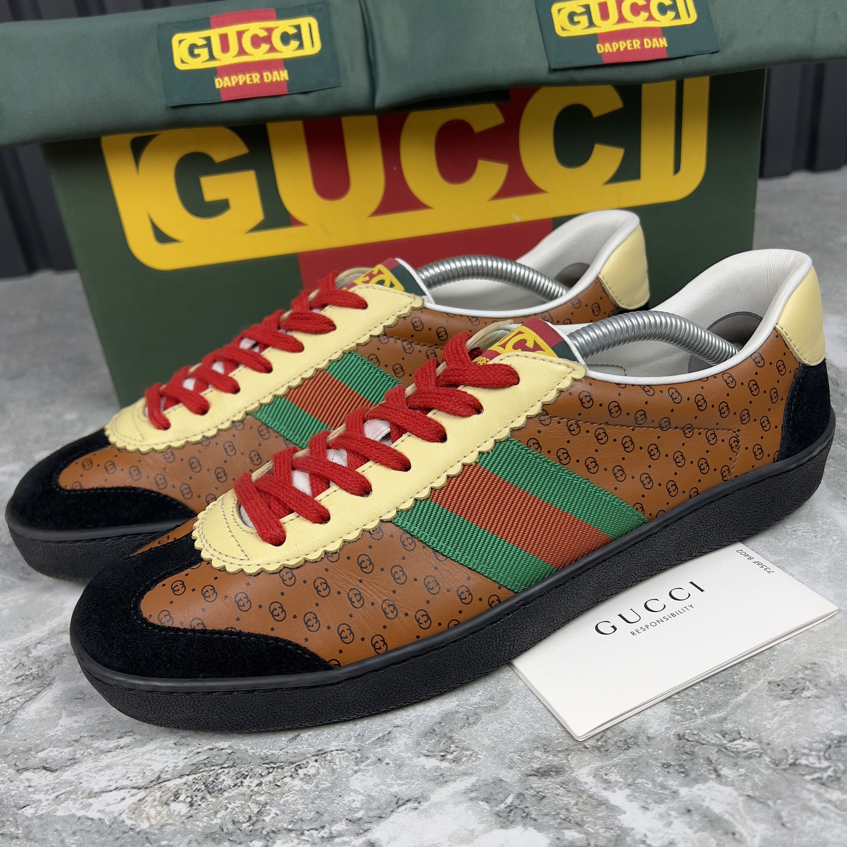 Gucci Gucci x Dapper Dan Web G74 GG Monogram Sneakers Leather Size US 8.5 / IT 38.5 - 1 Thumbnail