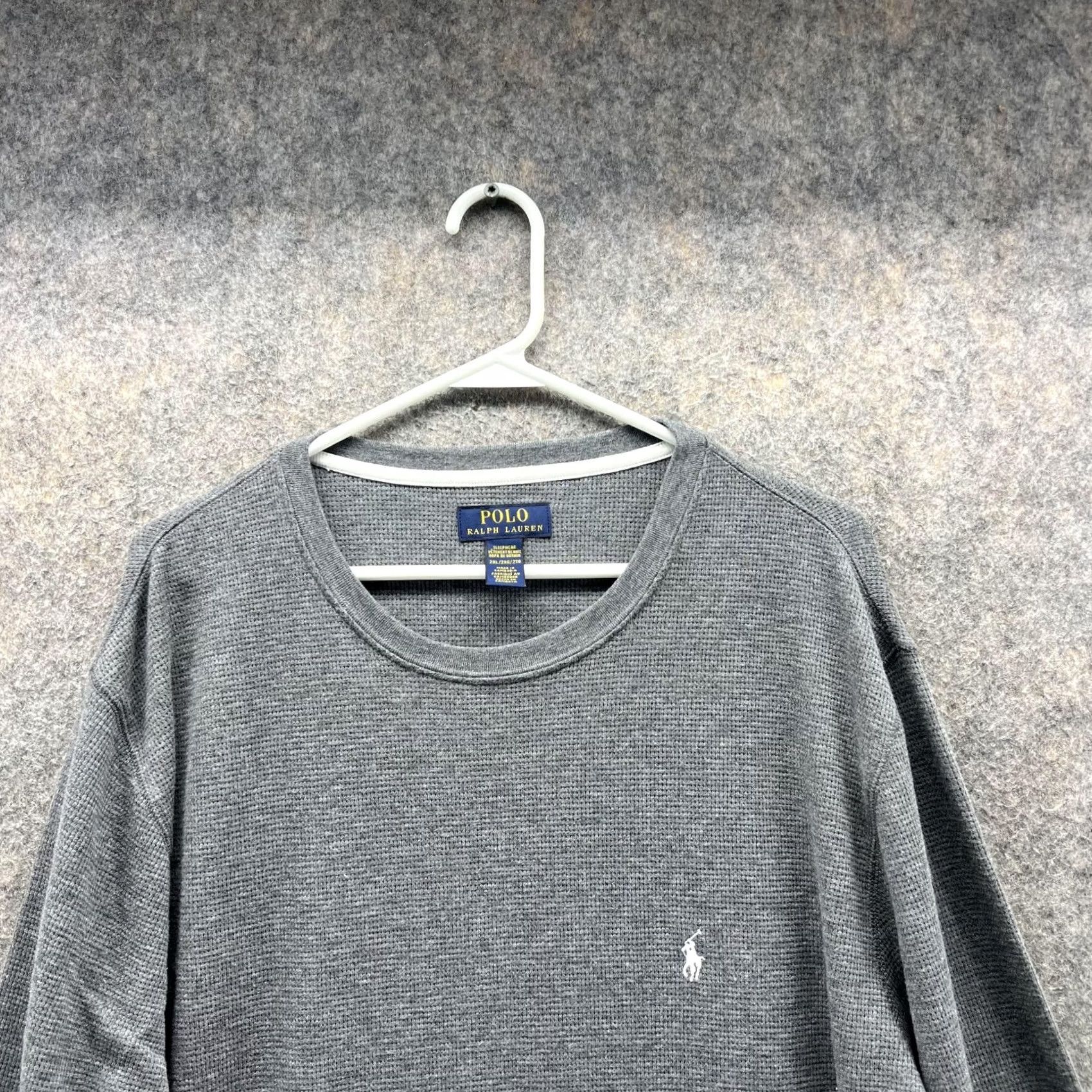 Polo Ralph Lauren Polo Ralph Lauren Pajama Shirt Men 2XL Gray Sleepwear Pullover Crewneck Waffle Long Sleeve Cotton Fleece Logo Casual Modern Cents Size US XXL / EU 58 / 5 - 2 Thumbnail