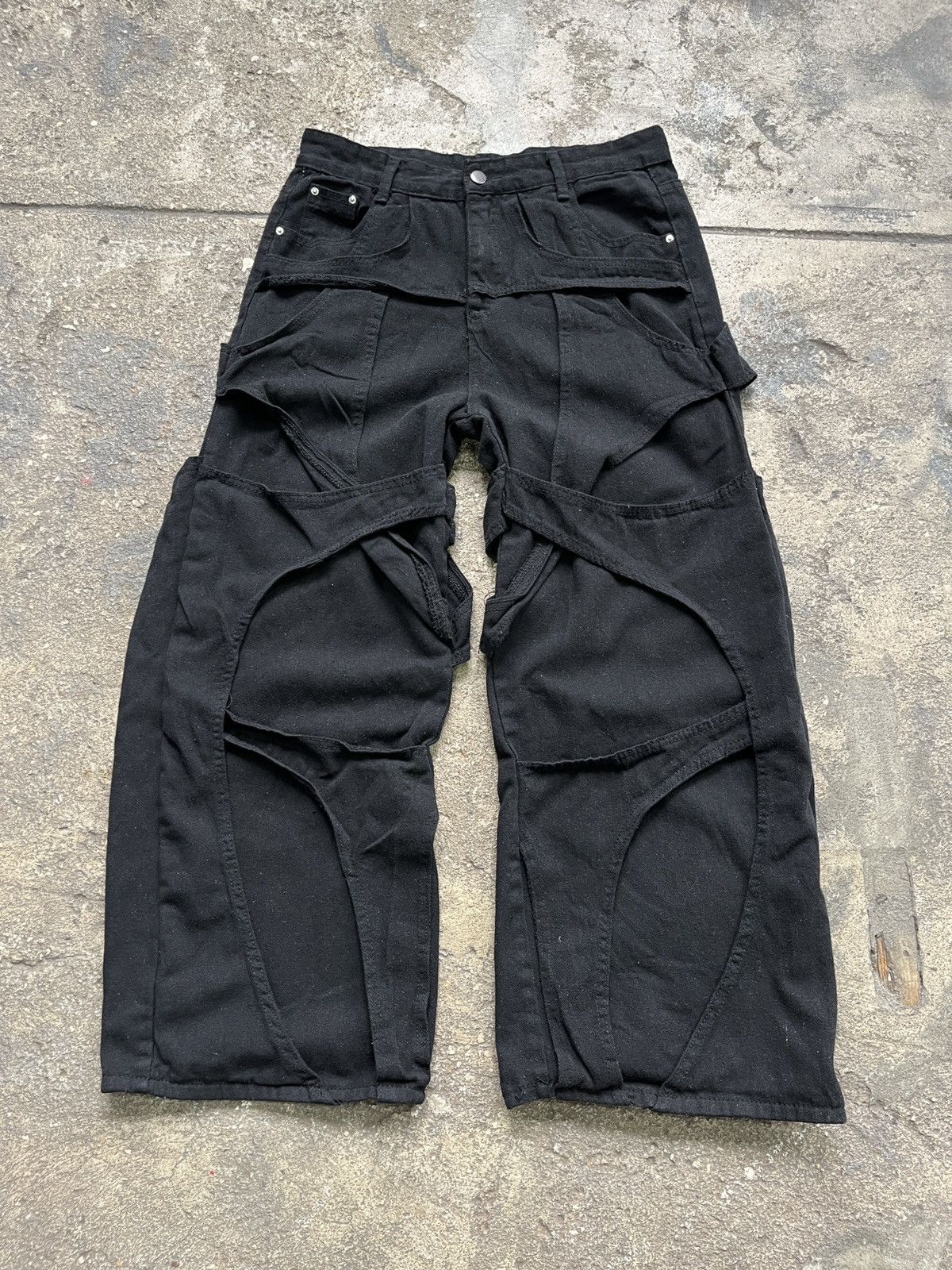 Other Futuristic Black Wide Leg Jeans (unisex) Size US 29 - 12 Thumbnail