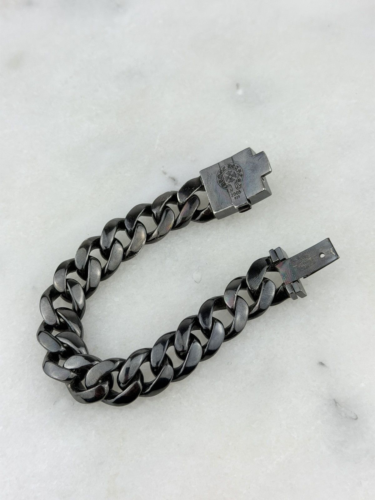 Chrome Hearts RARE CHROME HEARTS BLACK RHODIUM FLEUR BOX ID PAVED DIAMOND Size ONE SIZE - 9 Thumbnail