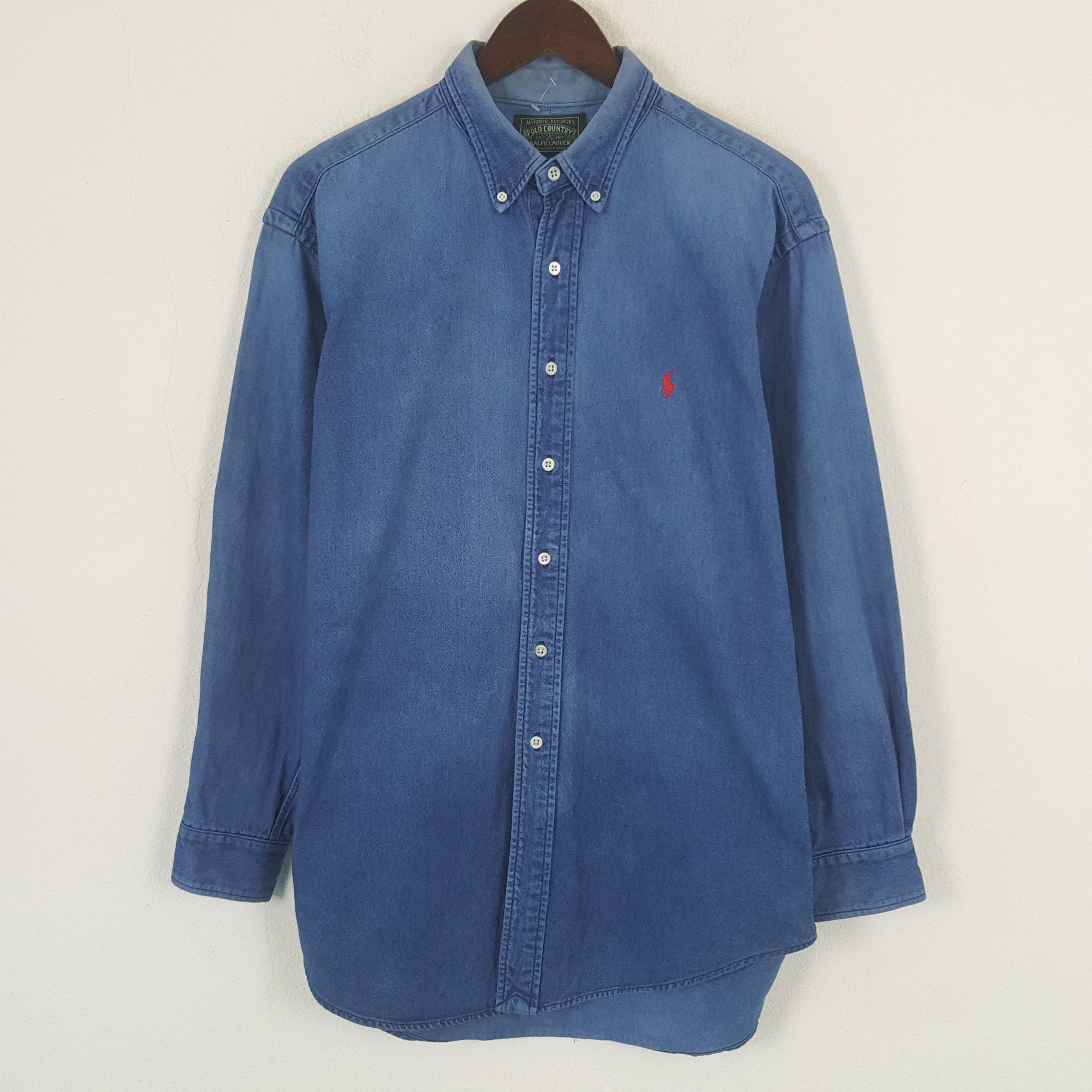 トップス 90s POLO COUNTRY denim shirt S Vintage 90s POLO COUNTRY Denim Shirt DISTRESSED Size XL | eBay