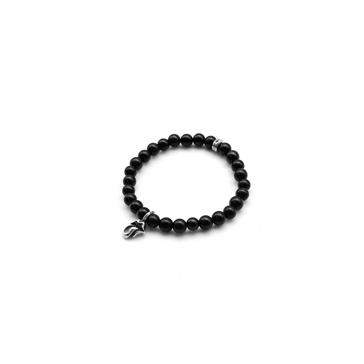 Chrome Hearts Chrome Hearts 6mm Obsidian Silver Tongue Beaded Bracelet Size ONE SIZE - 3 Thumbnail