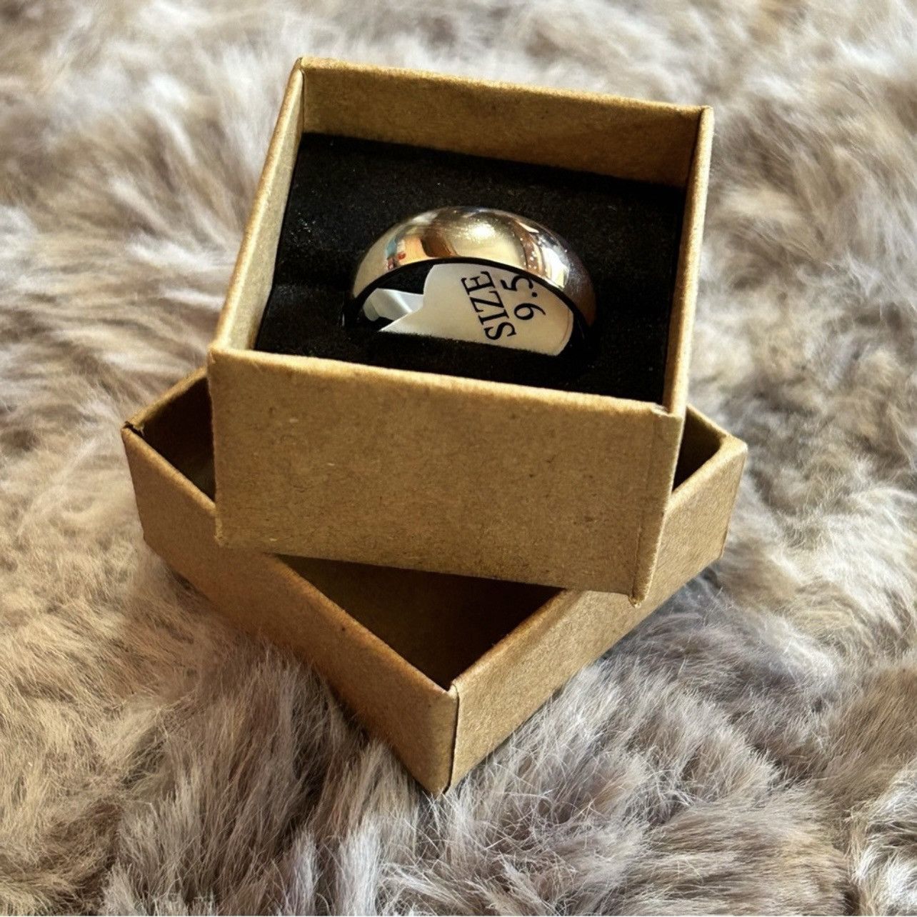 Jewelry Men’s 6mm polished Titanium comfort band ring NIB 9.5 Size ONE SIZE - 5 Thumbnail