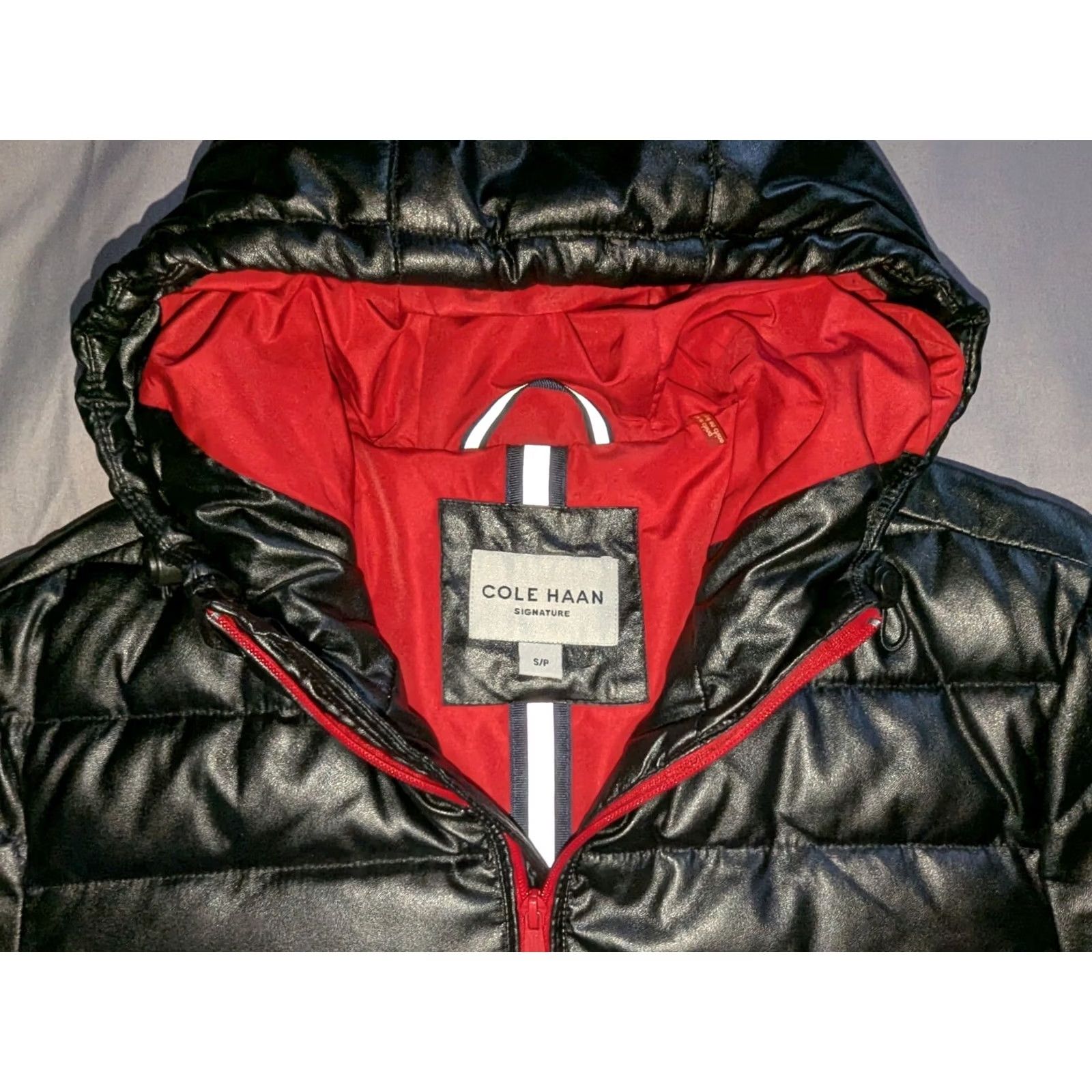 Cole Haan Cole Haan Jacket Men Small Black Signature Puffer Quilted Coat Faux Leather Zip Hooded Size US S / EU 44-46 / 1 - 3 Thumbnail