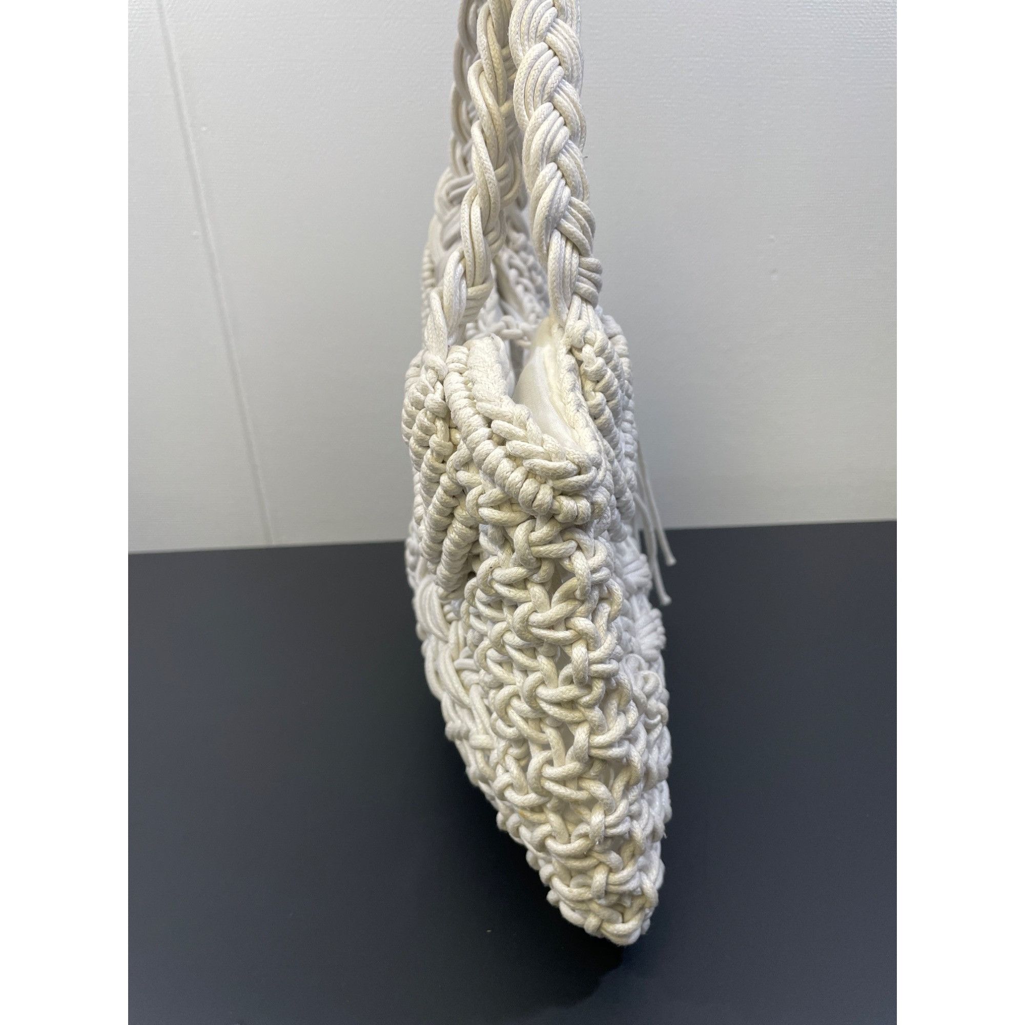 Other Women's Handmade Macrame/Crochet White Hand bag SKU 4278 Size ONE SIZE - 3 Thumbnail