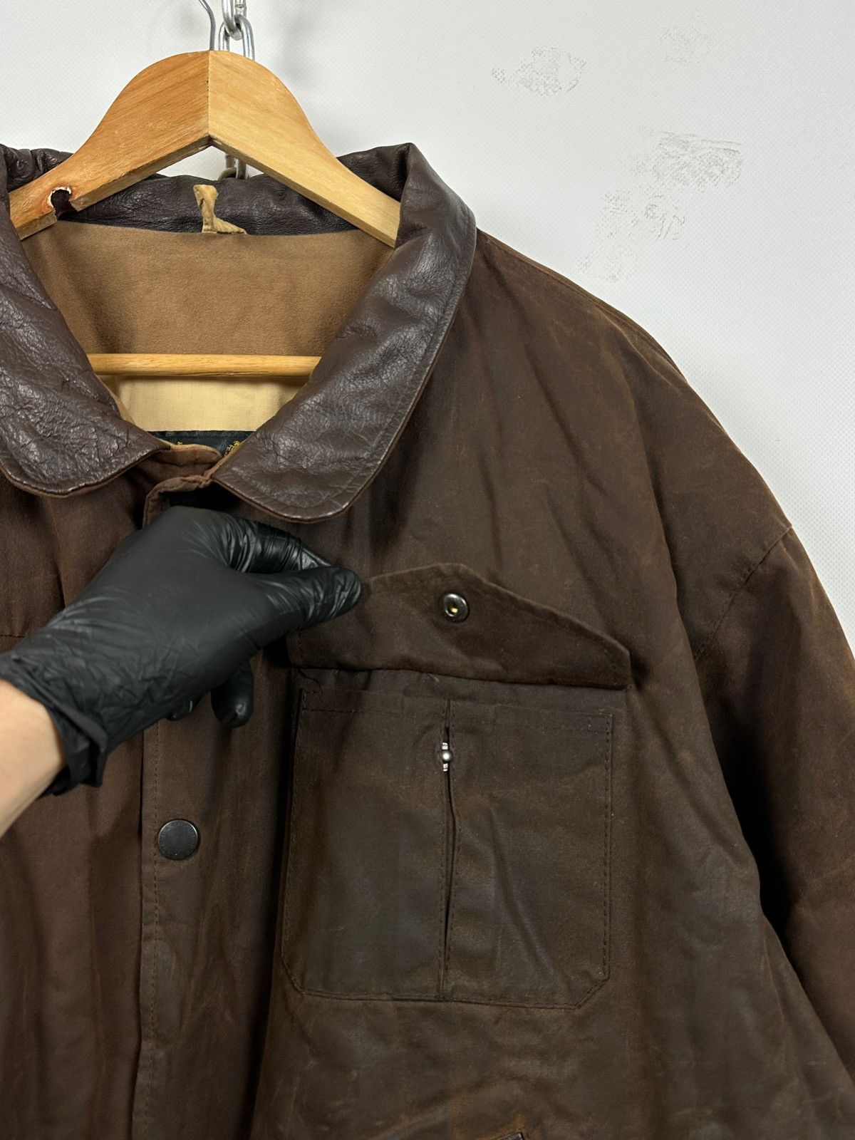 Barbour Vintage Barbour Bushman Brown Waxed Heavy Coat Jacket Size US XL / EU 56 / 4 - 13 Thumbnail