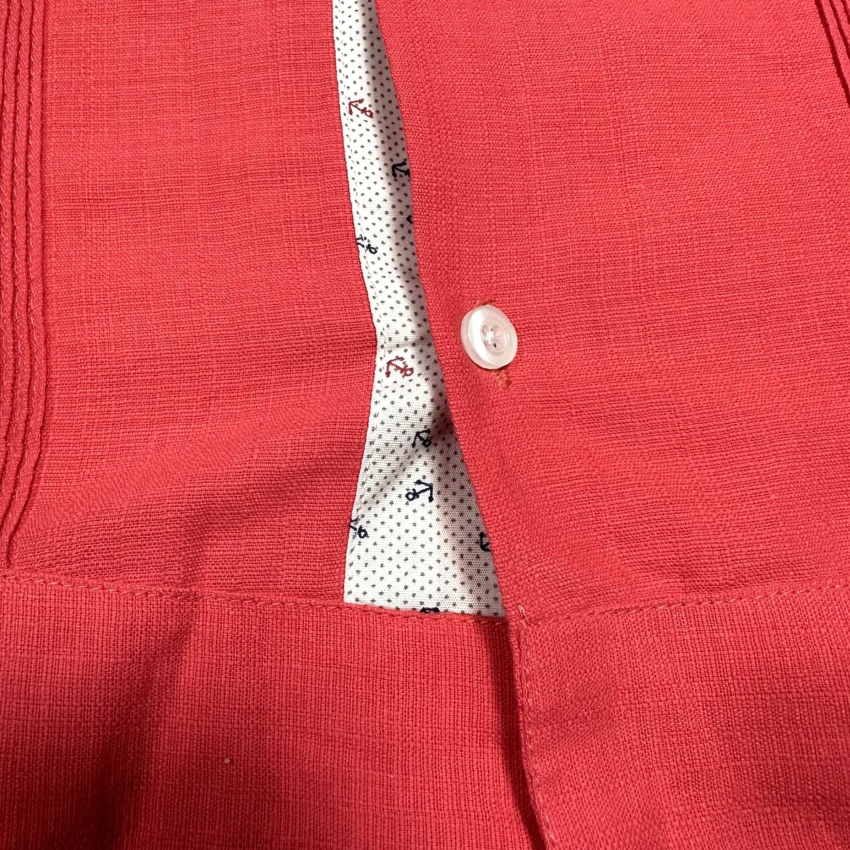 Pinko VINTAGE Kristin Modos Pink Linen Shirt Short Sleeve Button Up Relax Textured Men 38 Shirt Mens Pink Linen Short Sleeve Button-Up 38 Size US M / EU 48-50 / 2 - 6 Thumbnail