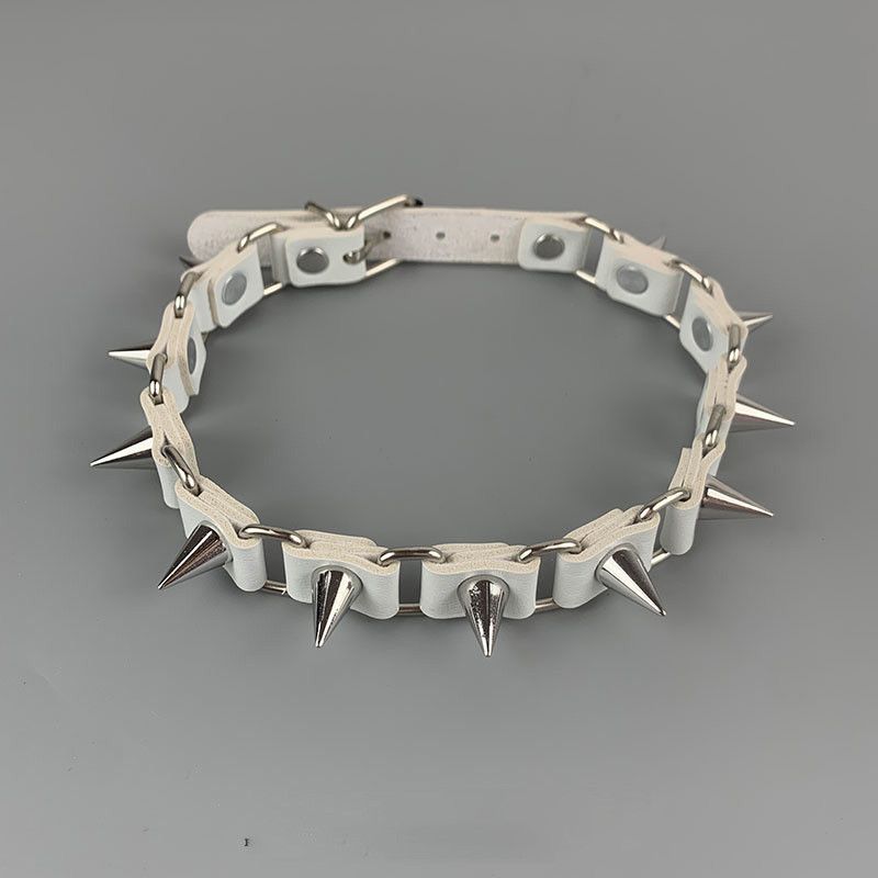 Jewelry × Leather Riveted Leather Halloween Gothic Punk Collar Necklace Size ONE SIZE - 1 Thumbnail