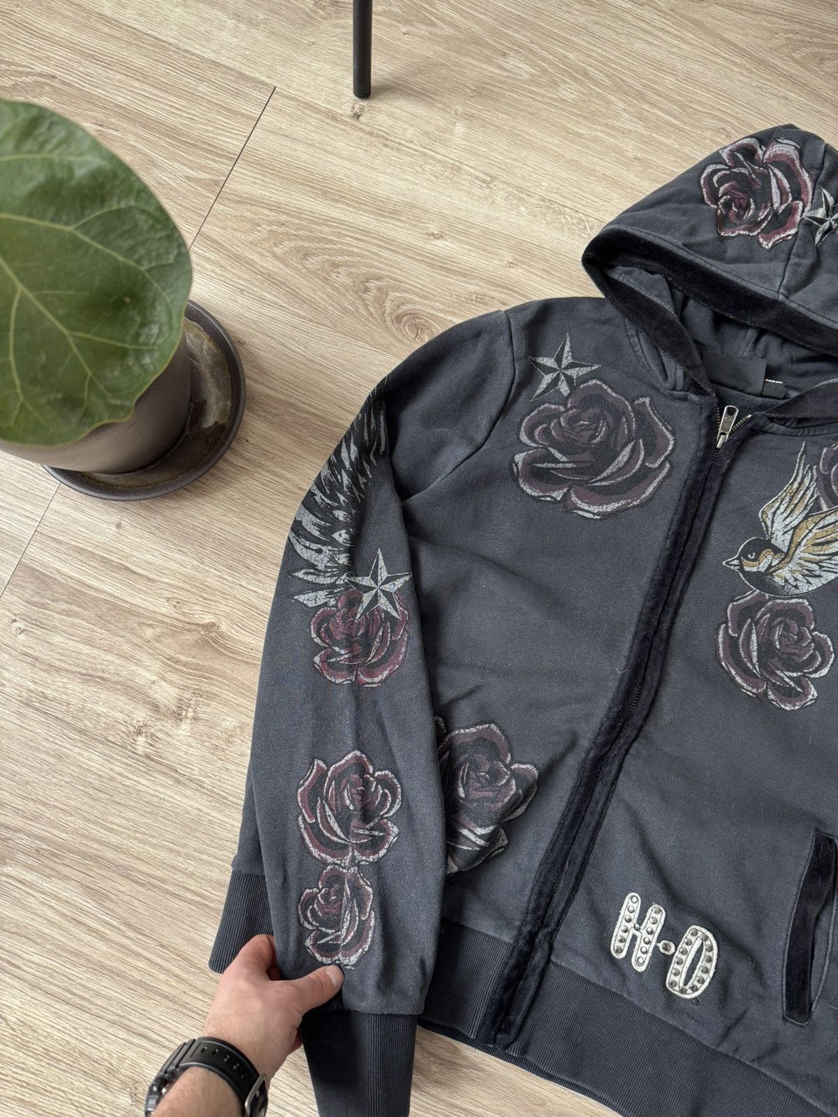 Harley Davidson Vintage Y2K Harley Davidson Tattoo Print Faded Hoodie Size L / US 10 / IT 46 - 6 Thumbnail