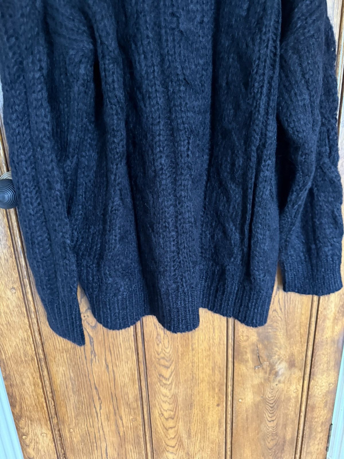 Celine $1.4k Celine black boxy Aran sweater mohair Fishermans Cable Size US XL / EU 56 / 4 - 19 Thumbnail