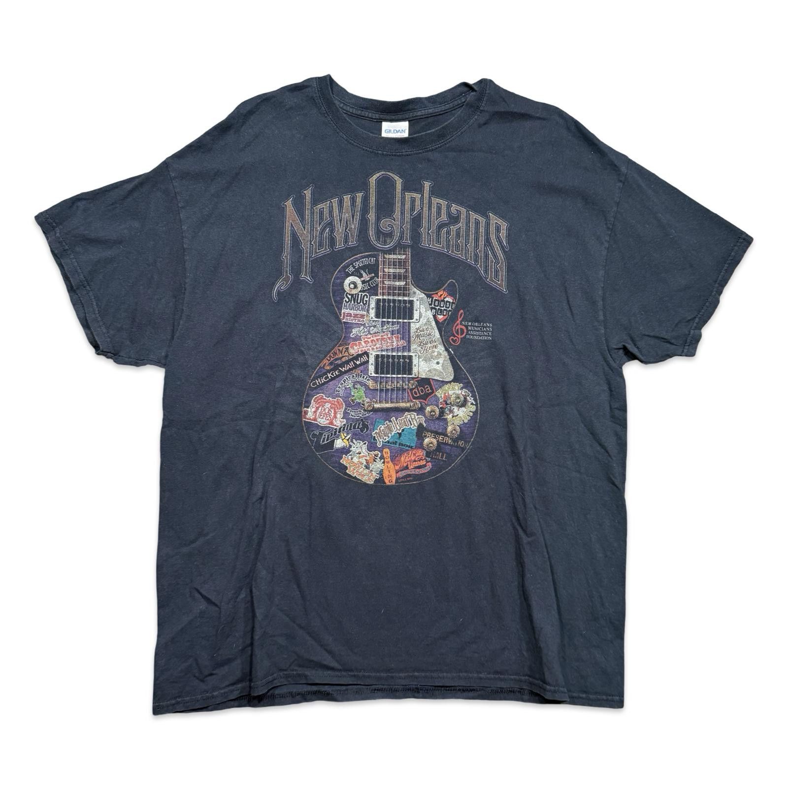 Gildan New Orleans Y2K Electric Guitar Jazz Graphic Tee Size US XL / EU 56 / 4 - 1 Thumbnail
