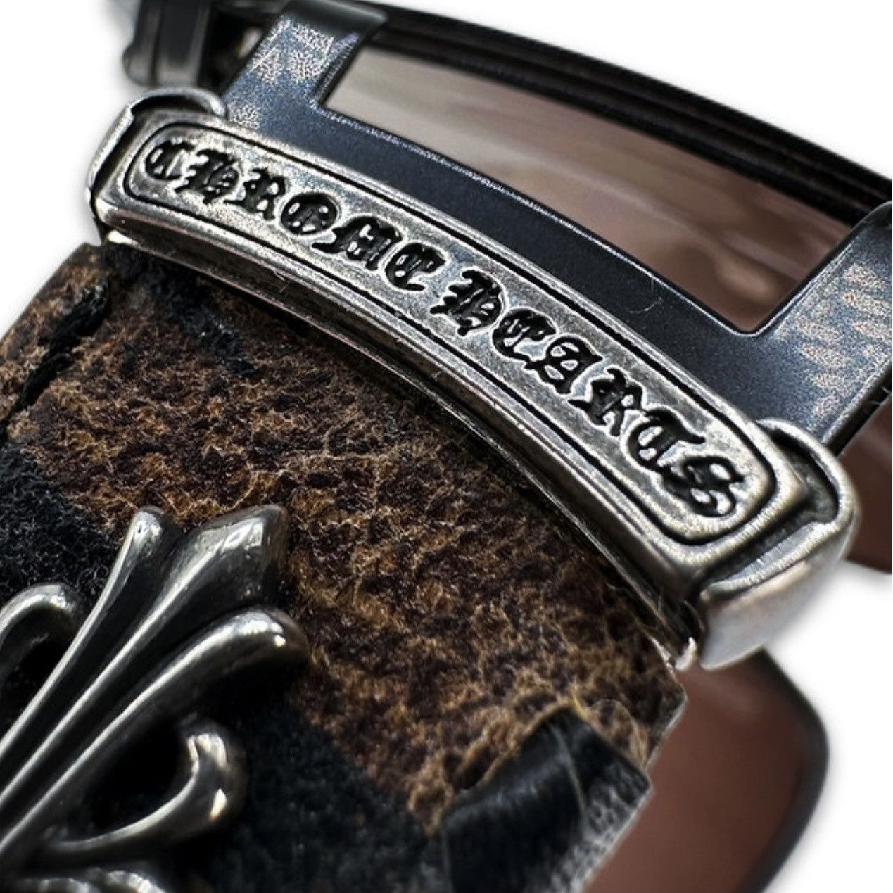 Chrome Hearts Chrome Hearts ‘Poon I’ Brown Camo Silver Scroll Logo Glasses Size ONE SIZE - 8 Thumbnail
