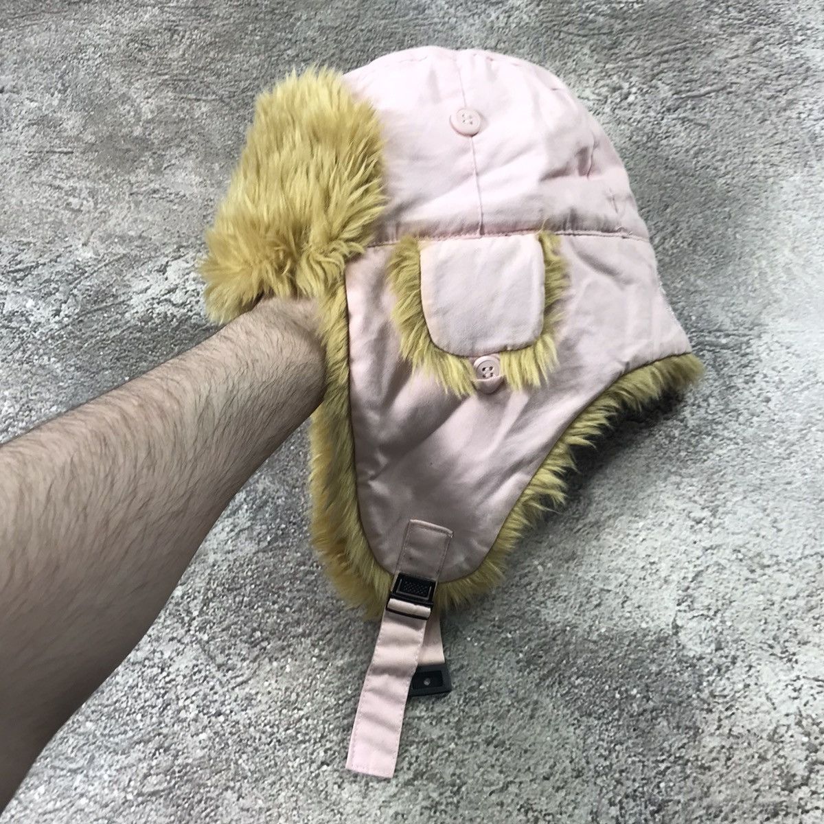 Vintage Vintage 90s Mohair Beanie Pink Fuzzy Ear Flap Grunge Slim OS Size ONE SIZE - 3 Thumbnail