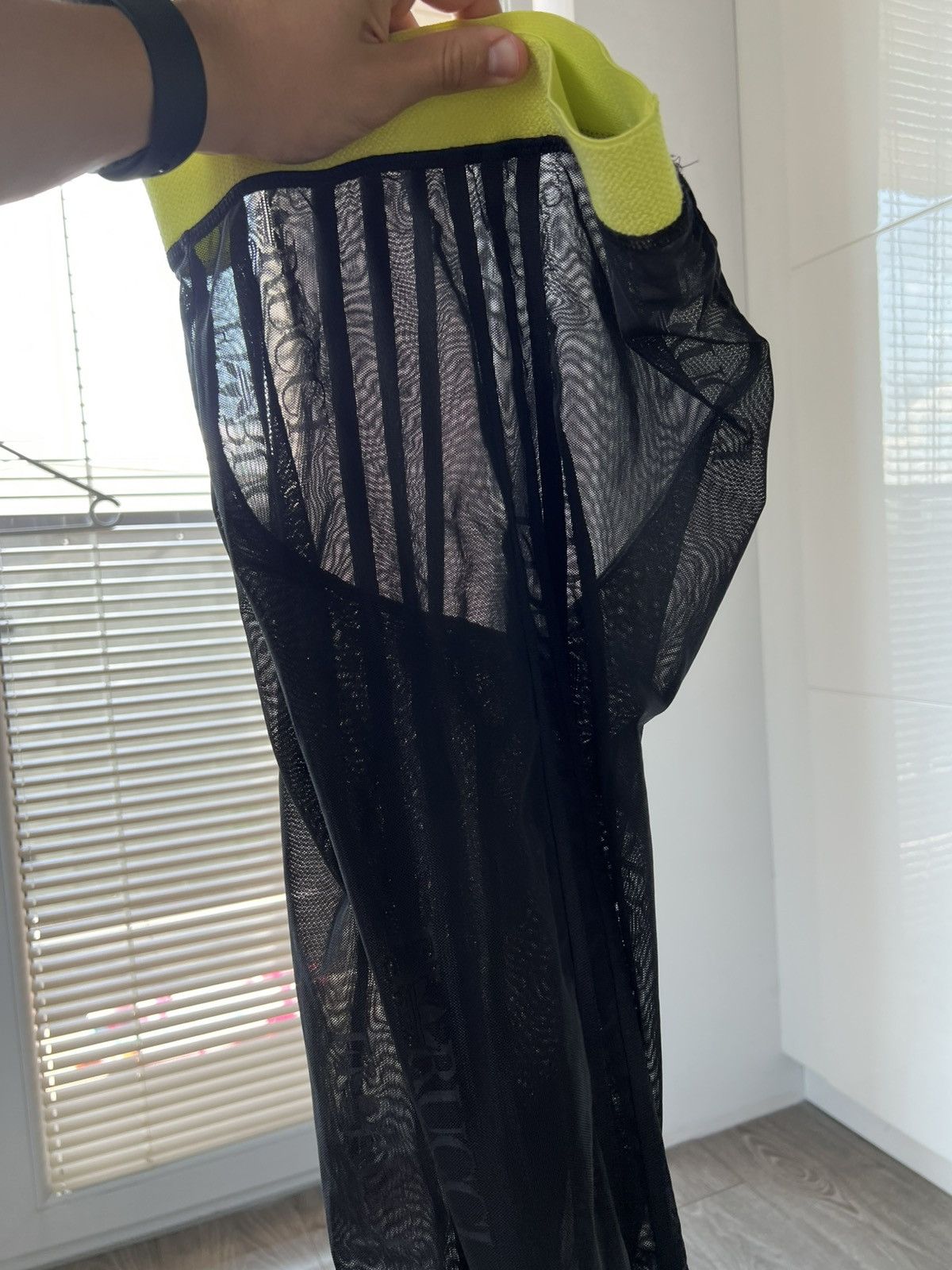 Adidas Y2k Adidas by FIORUCCI Sheer Tight black Avantgarde Leggings Size 30" / US 8 / IT 44 - 16 Thumbnail